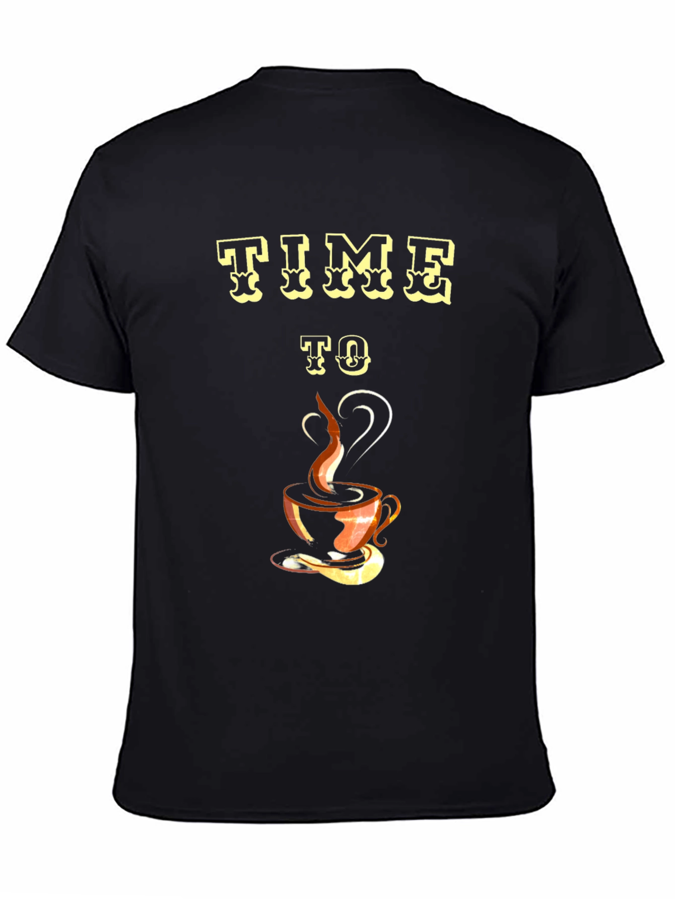 Time To Coffee Black Graphic Tee
