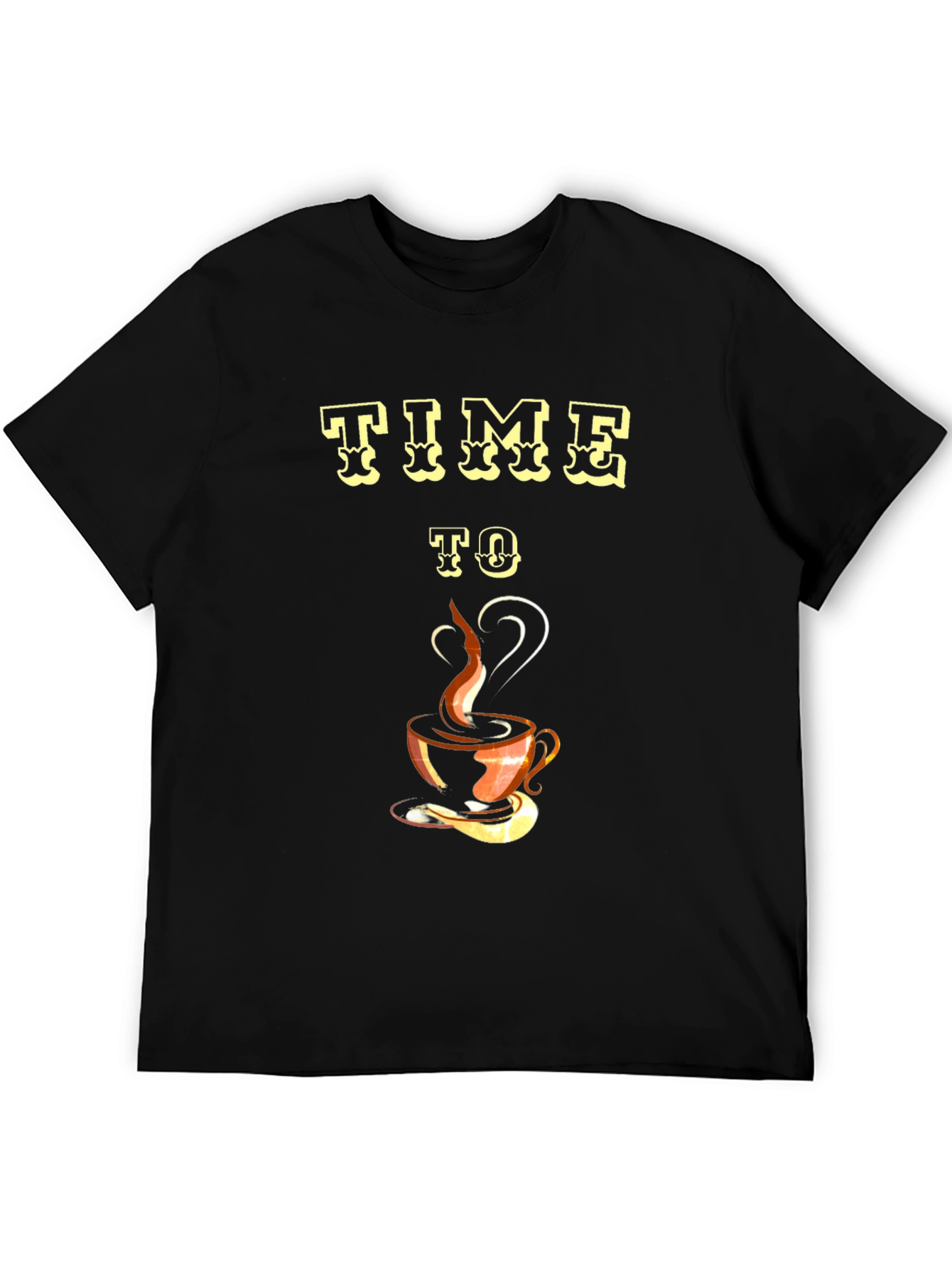 Time To Coffee Black Graphic Tee
