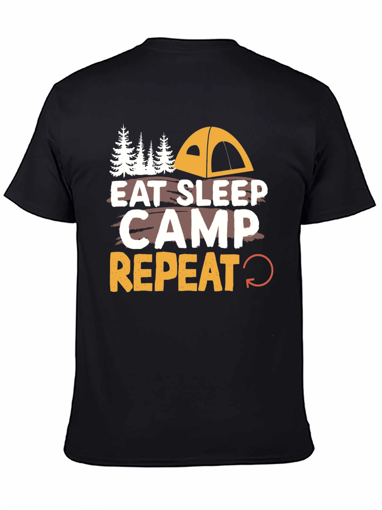 Eat Sleep Camp Repeat Camping Graphic T-Shirt