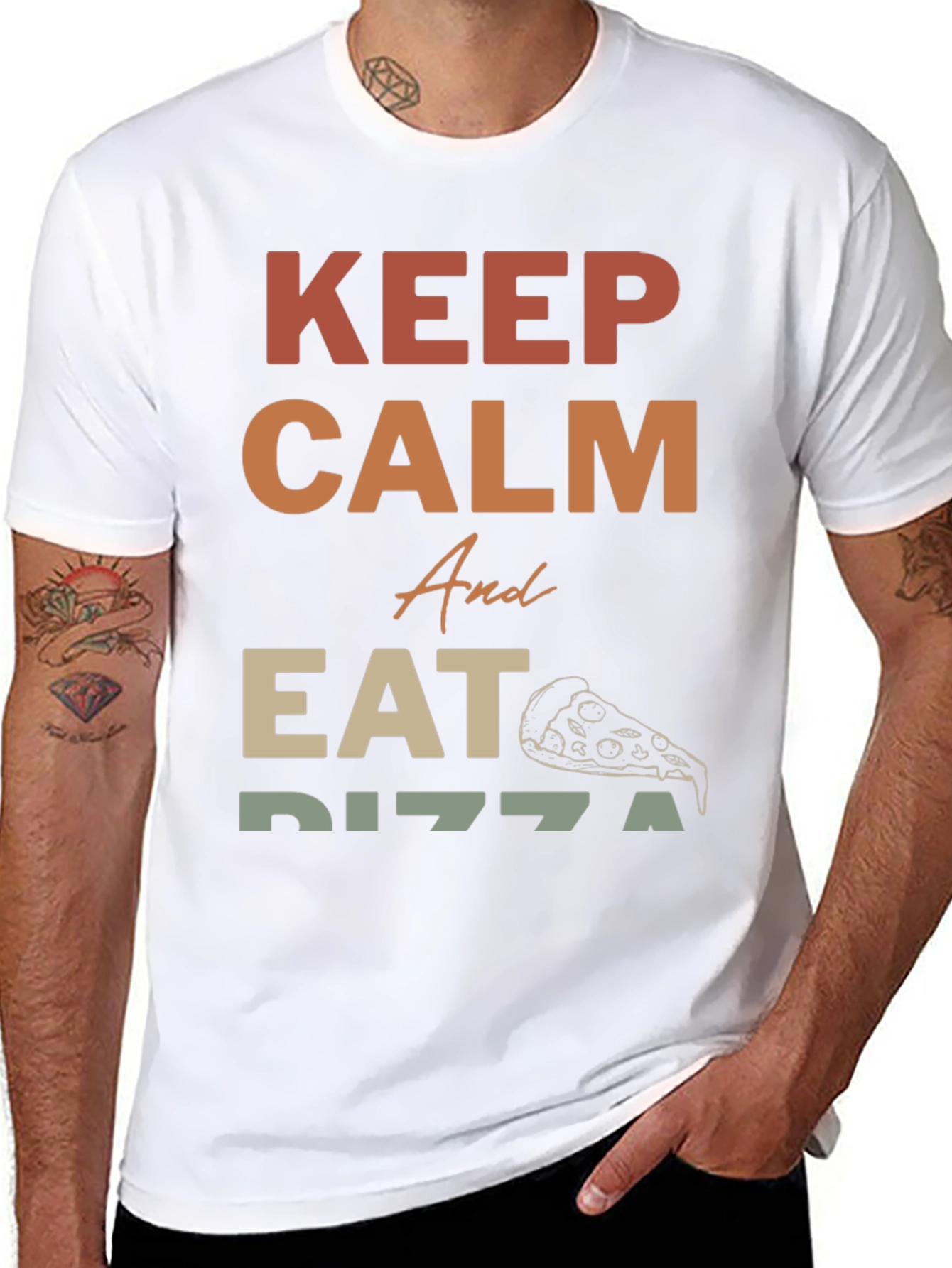 Keep Calm & Eat Pizza Graphic Tee