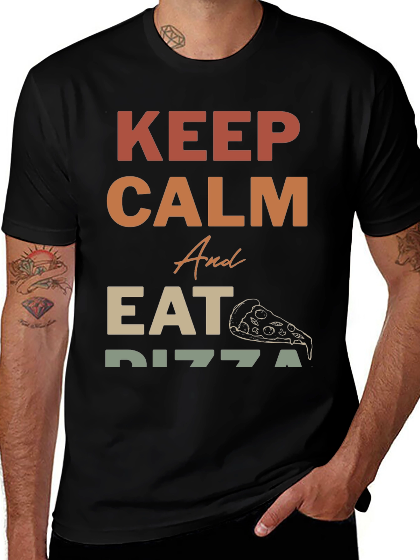 Keep Calm & Eat Pizza Graphic Tee