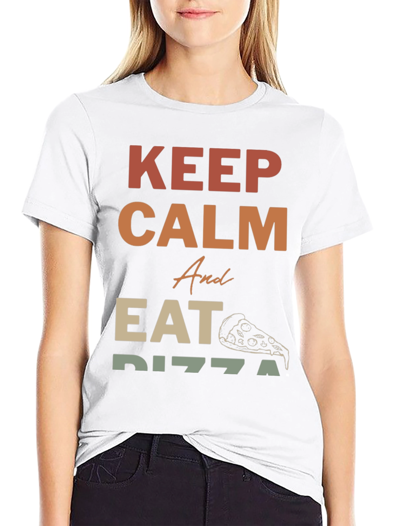 Keep Calm & Eat Pizza Graphic Tee