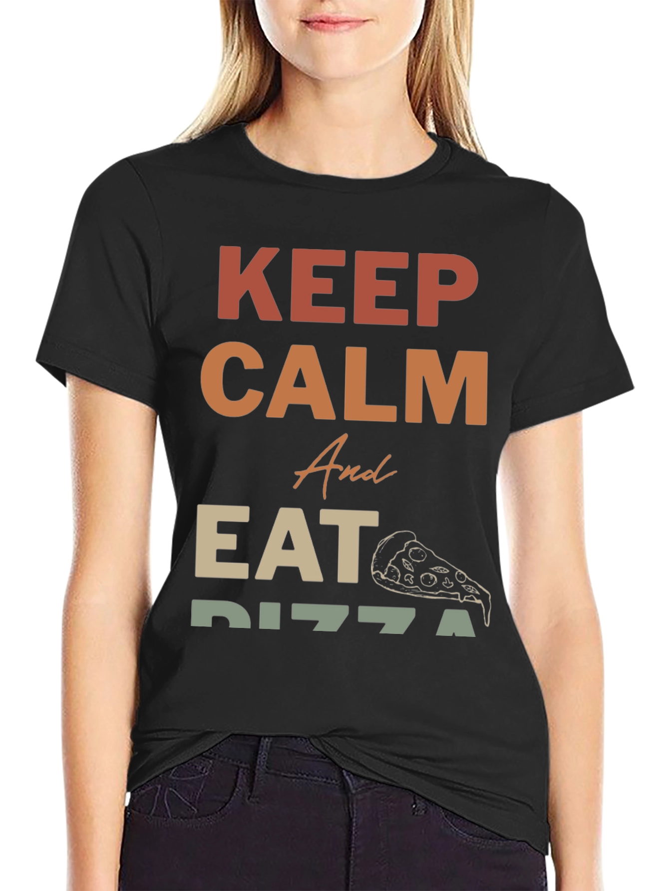 Keep Calm & Eat Pizza Graphic Tee