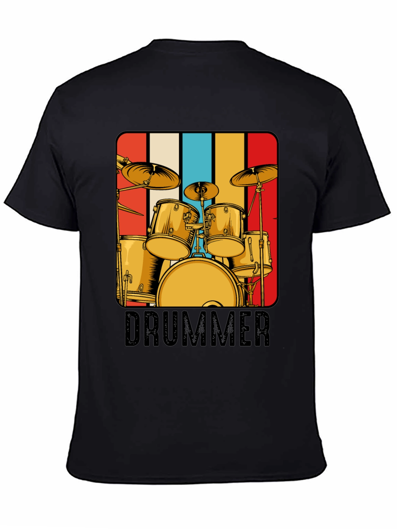 Drummer Retro T-Shirt - Music Lover Tee