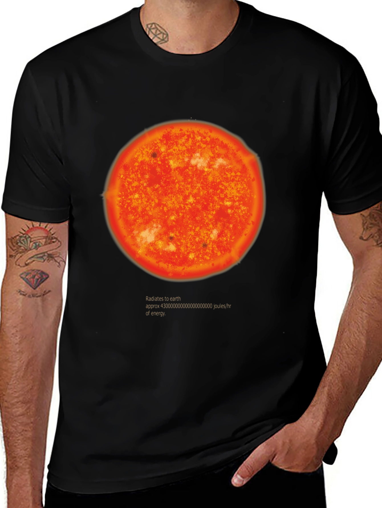 Radiates Energy T-Shirt - Black Graphic Tee