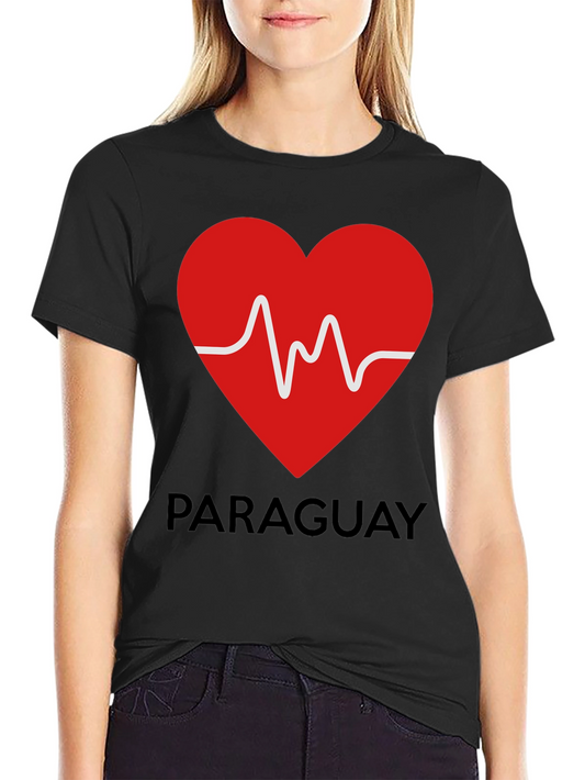 Paraguay Heartbeat T-Shirt - Black