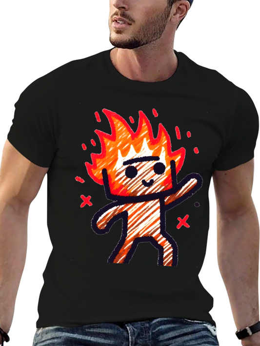 Flame Character T-Shirt - Soft Cotton Tee