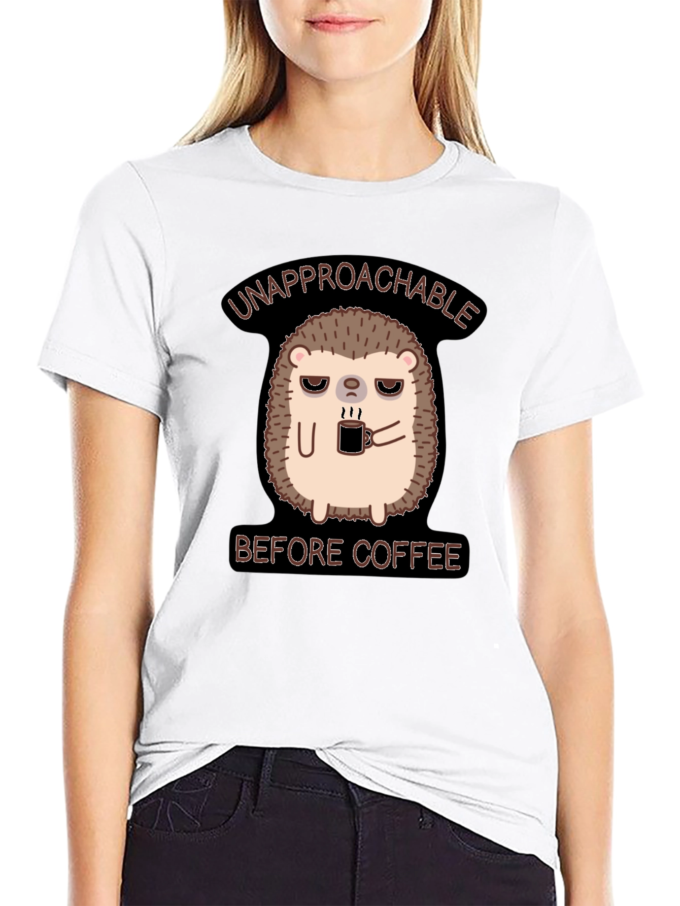 Unapproachable Before Coffee T-Shirt Hedgehog