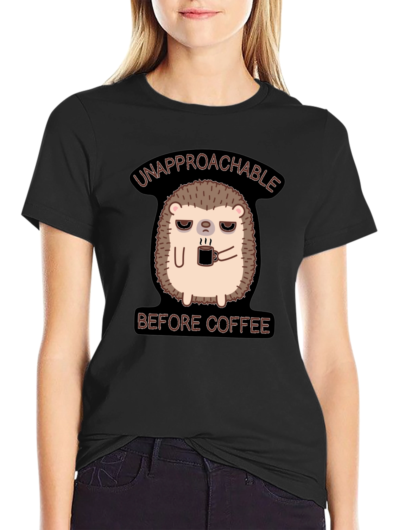 Unapproachable Before Coffee T-Shirt Hedgehog