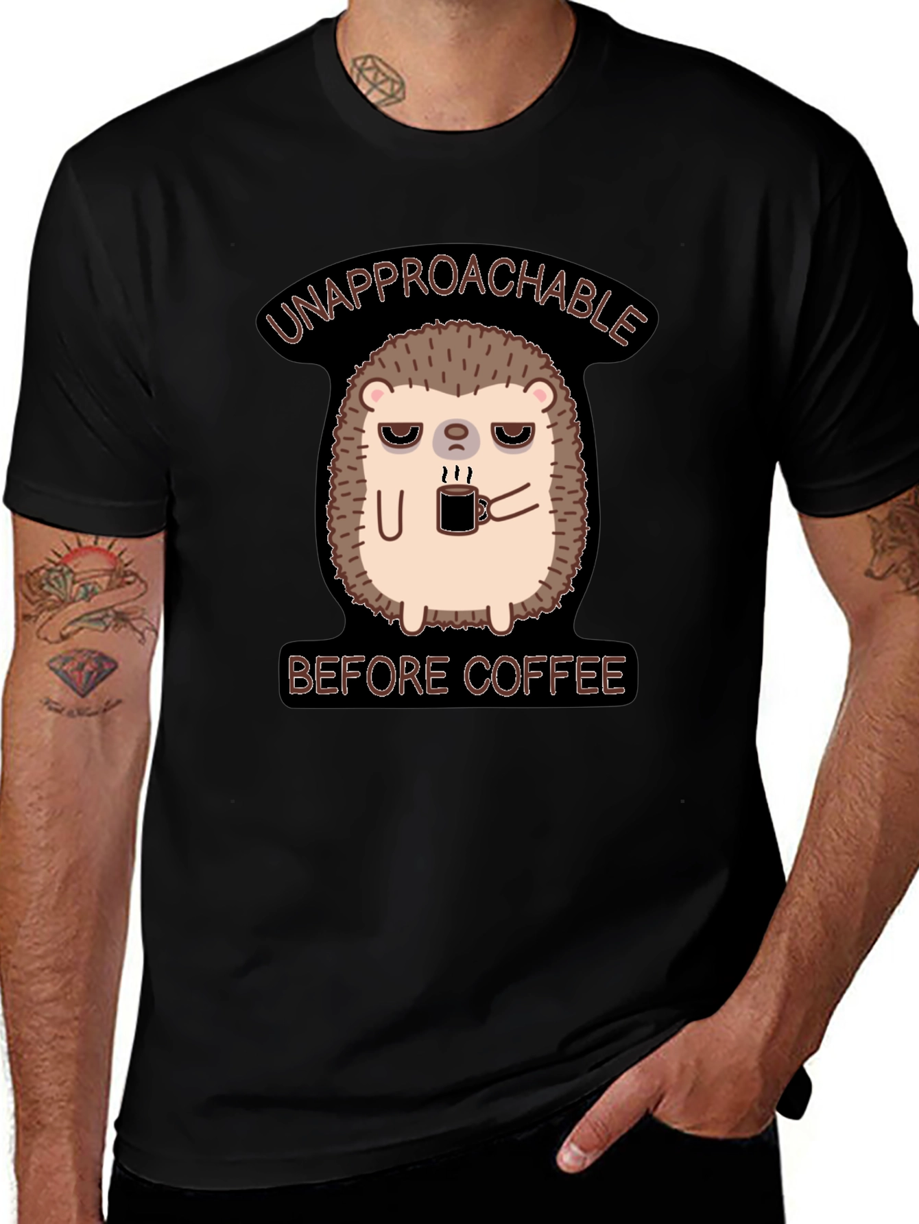 Unapproachable Before Coffee T-Shirt Hedgehog