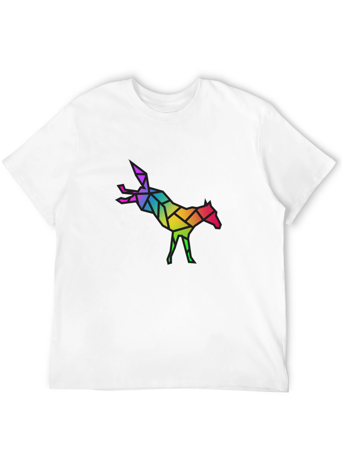 Geometric Rainbow Horse Graphic Tee