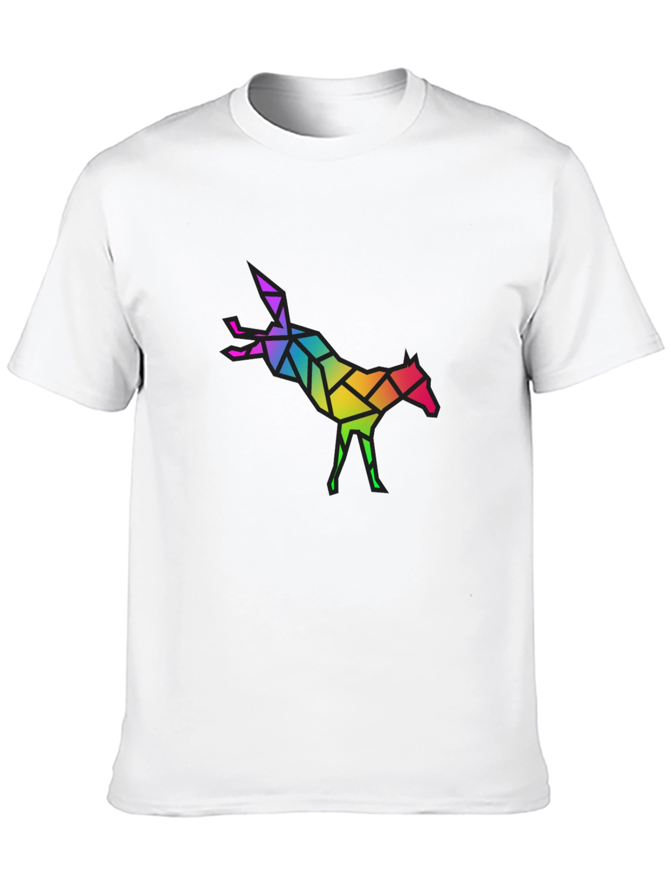 Geometric Rainbow Horse Graphic Tee