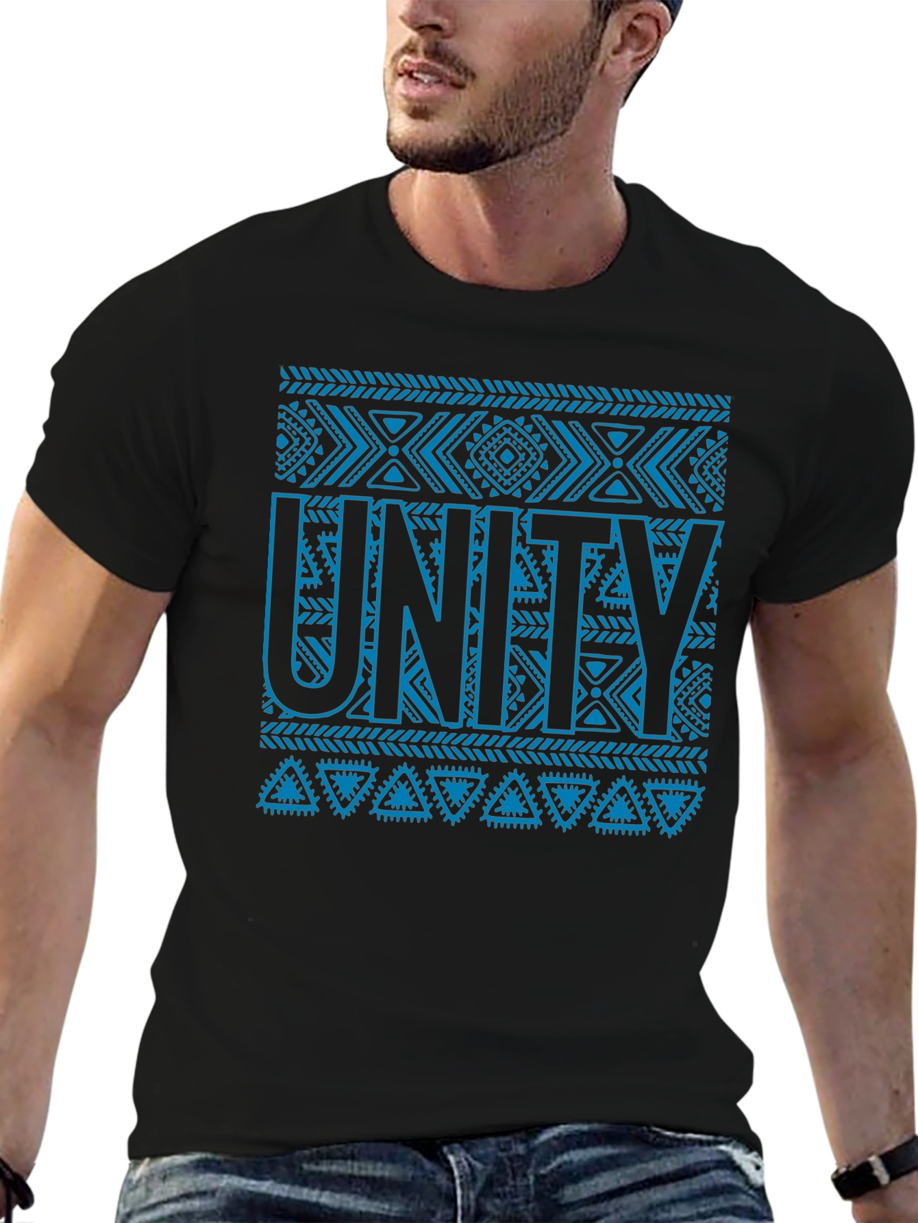 Unity Patterned Graphic Tee - Mens Black T-Shirt