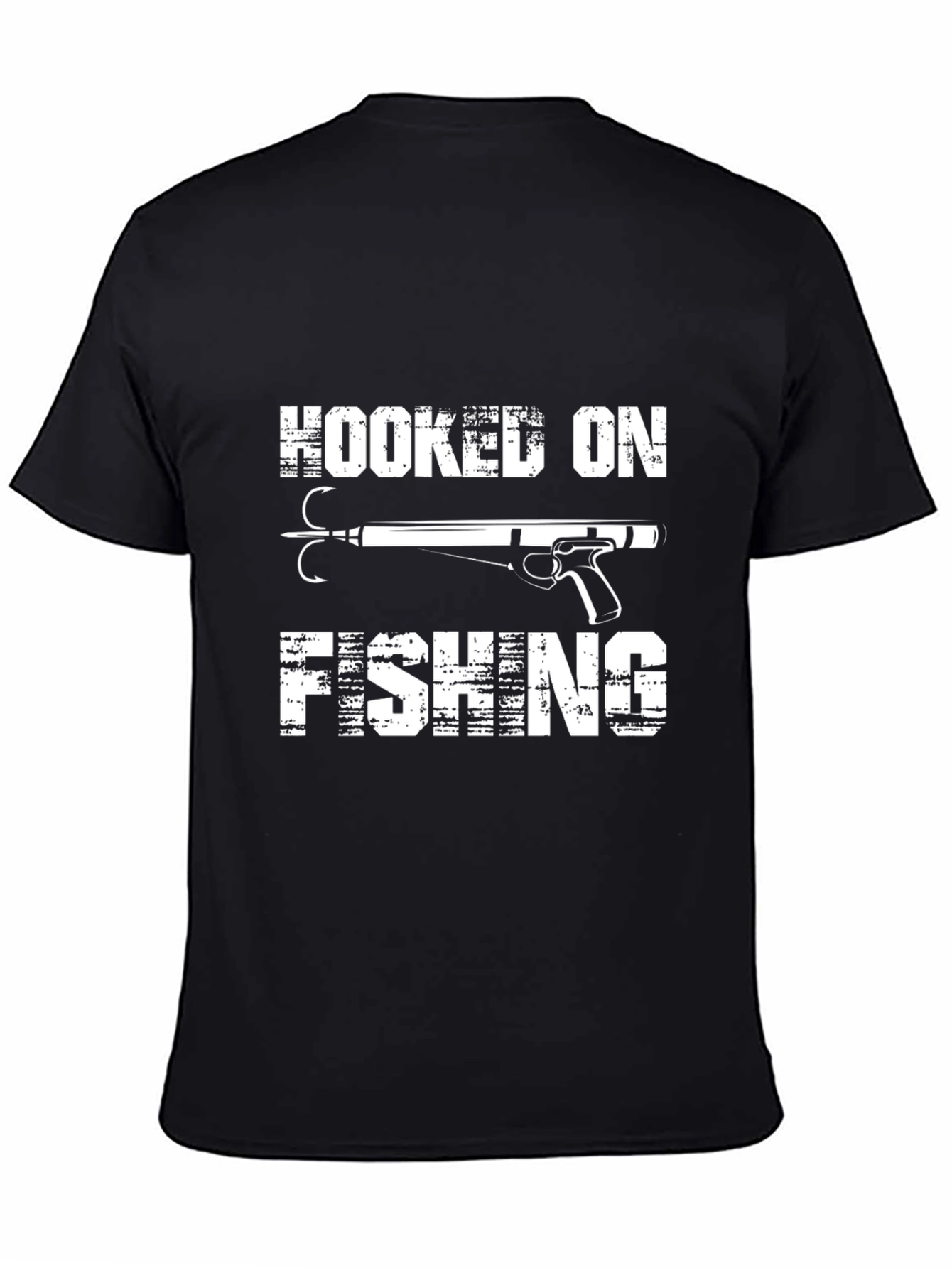 Hooked On Fishing T-Shirt Black