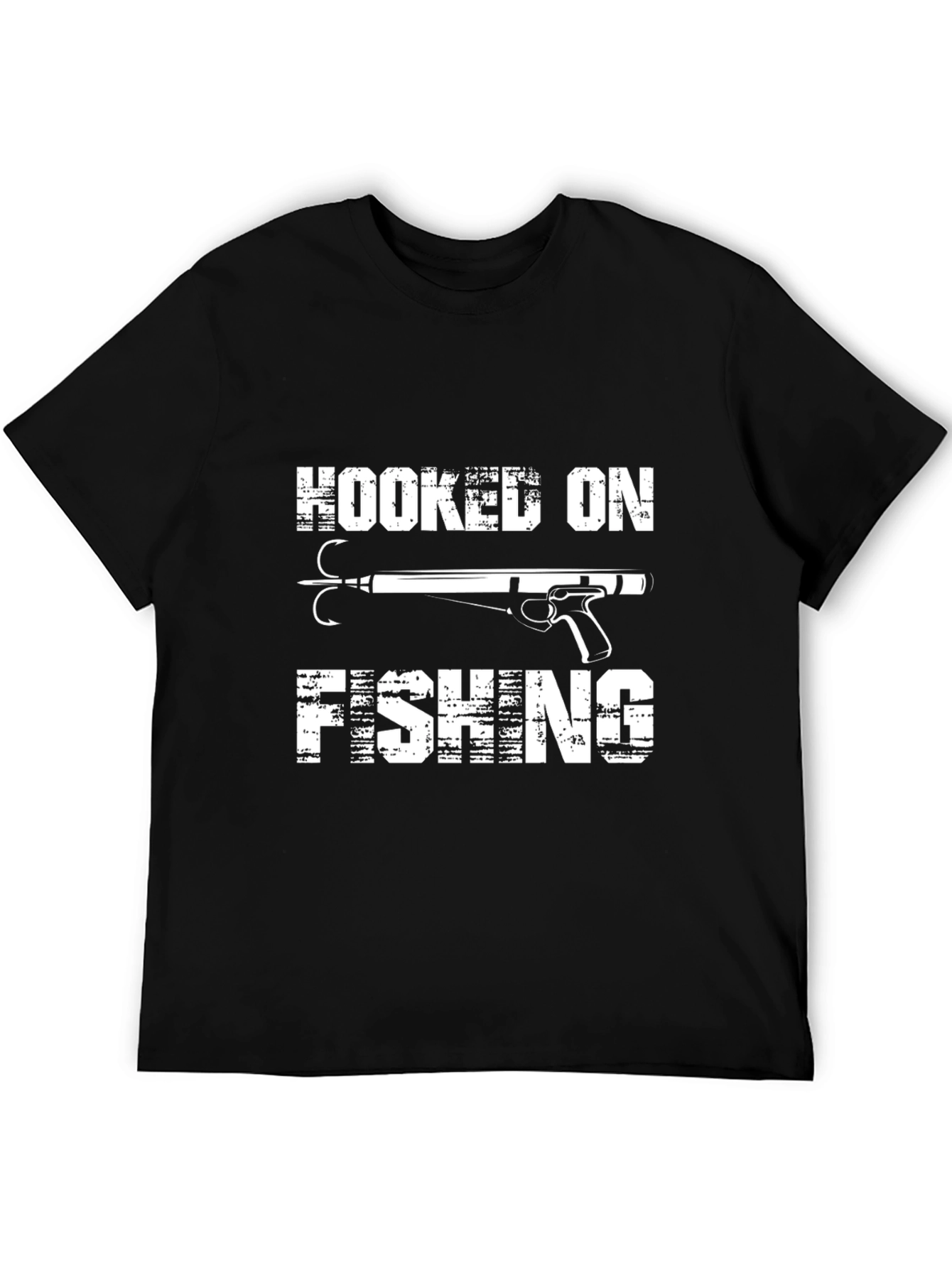 Hooked On Fishing T-Shirt Black