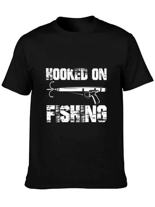 Hooked On Fishing T-Shirt Black