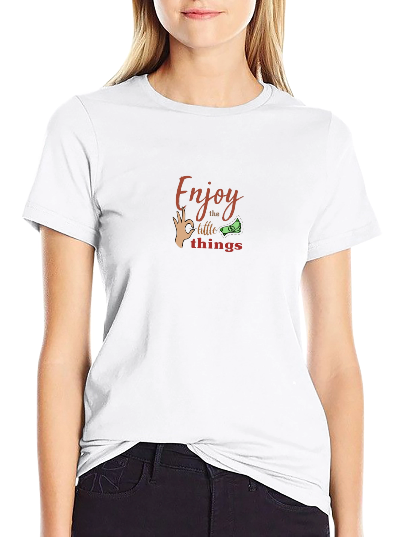 Enjoy Little Things Black Graphic Tee