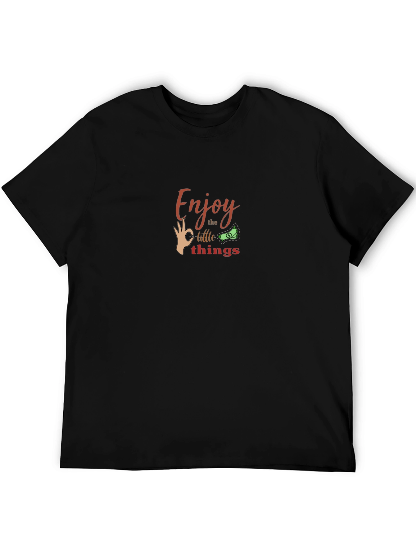 Enjoy Little Things Black Graphic Tee