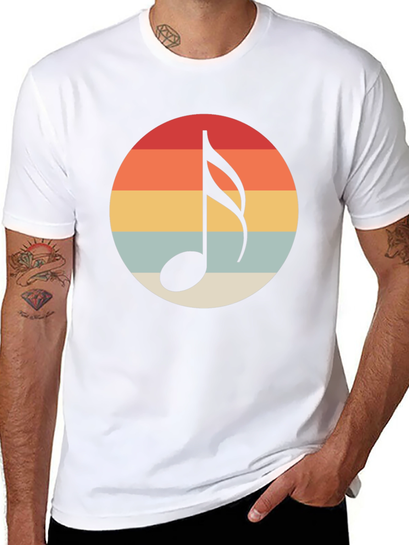 Retro Music Note Graphic T-Shirt