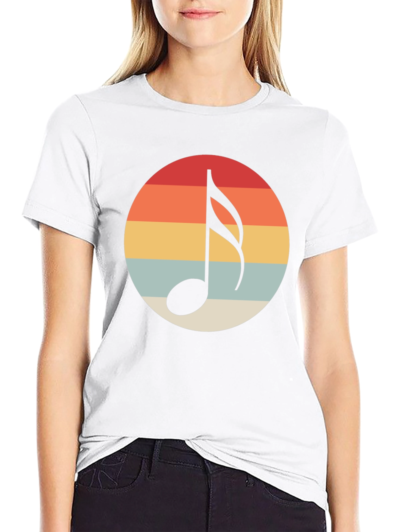 Retro Music Note Graphic T-Shirt