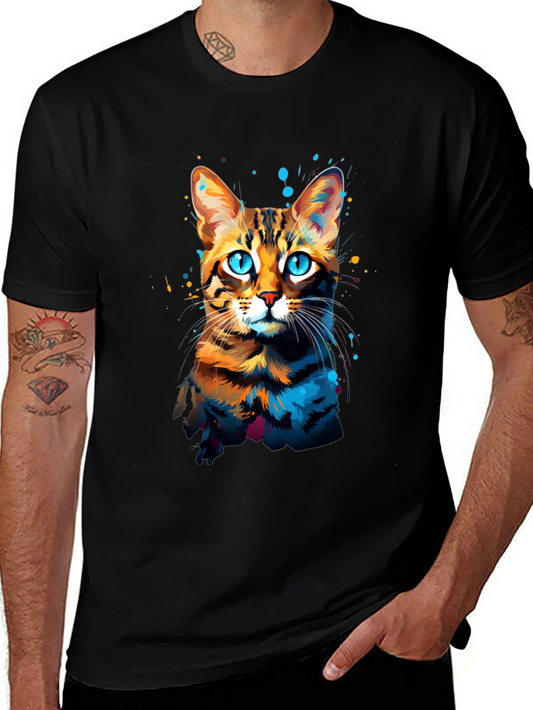 Watercolor Cat Graphic T-Shirt