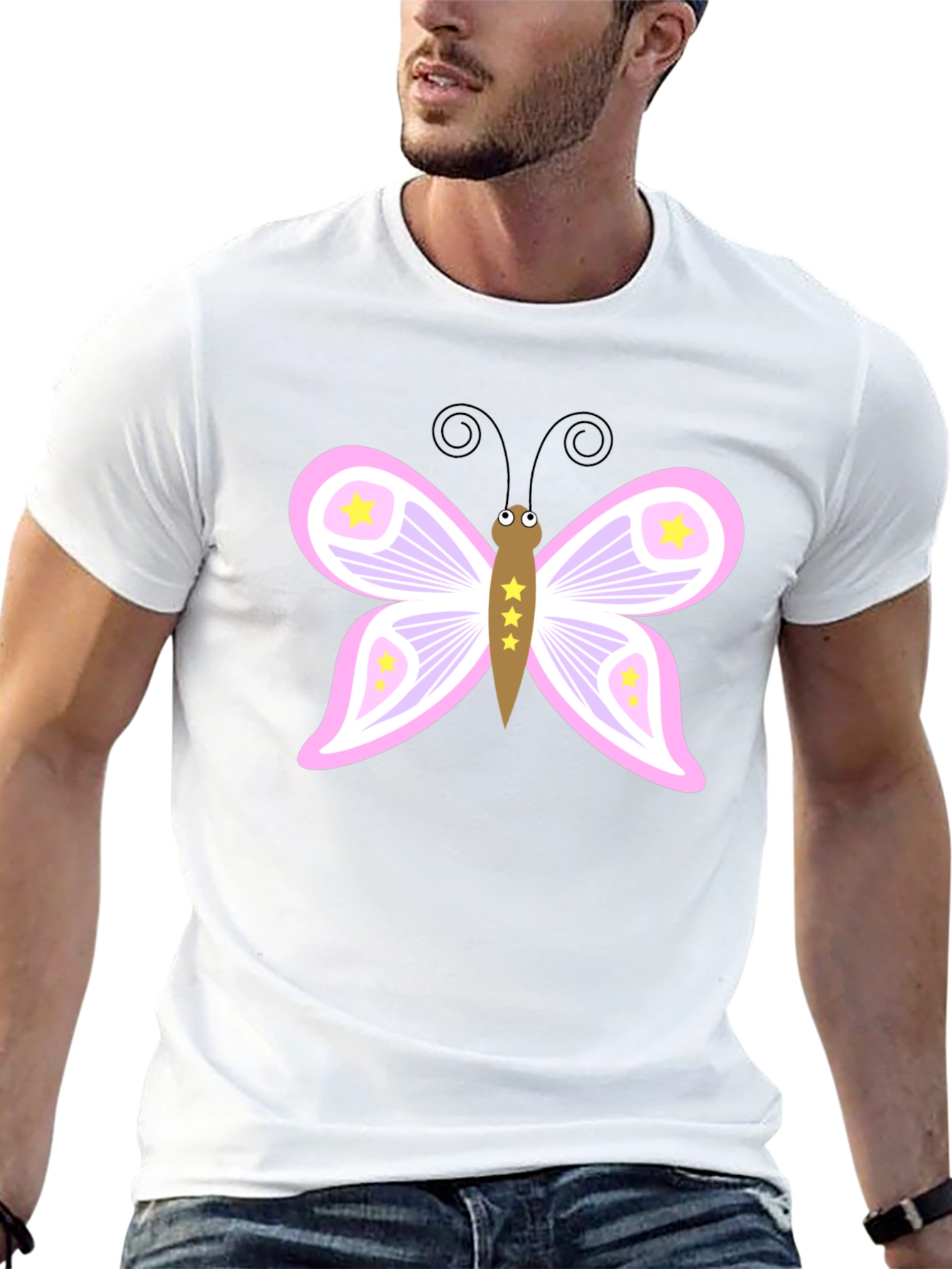 Butterfly Graphic Tee - Black Cotton Blend