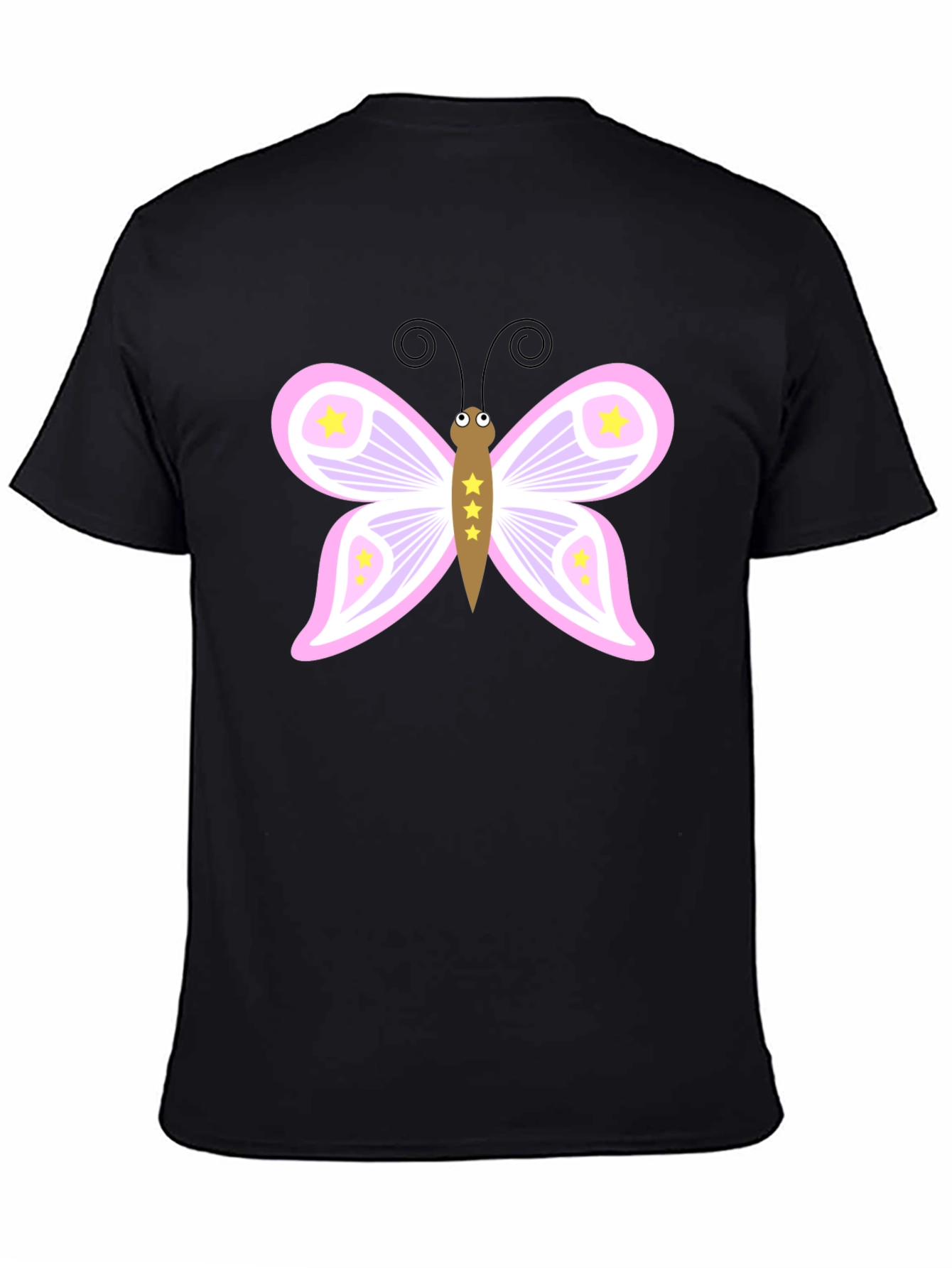 Butterfly Graphic Tee - Black Cotton Blend