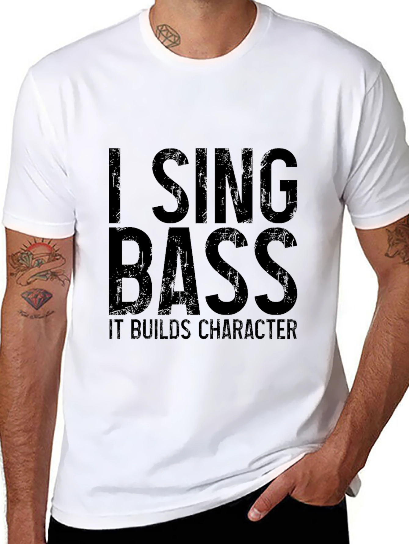 I Sing Bass T-Shirt - Builds Character!