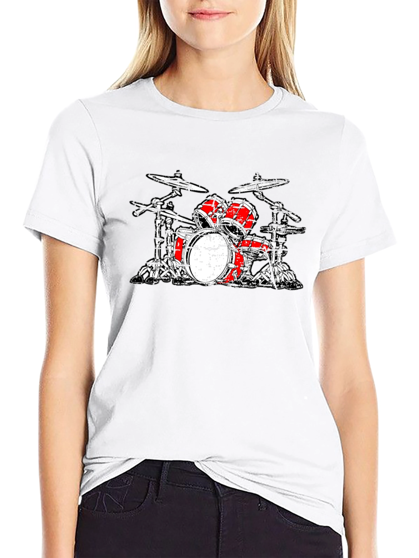 Drum Kit Graphic T-Shirt - Black