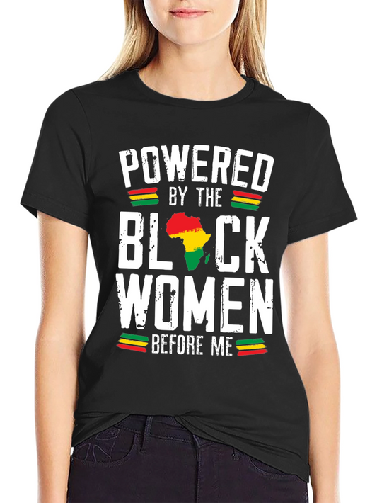 Powered by Black Women T-Shirt - Africa Map