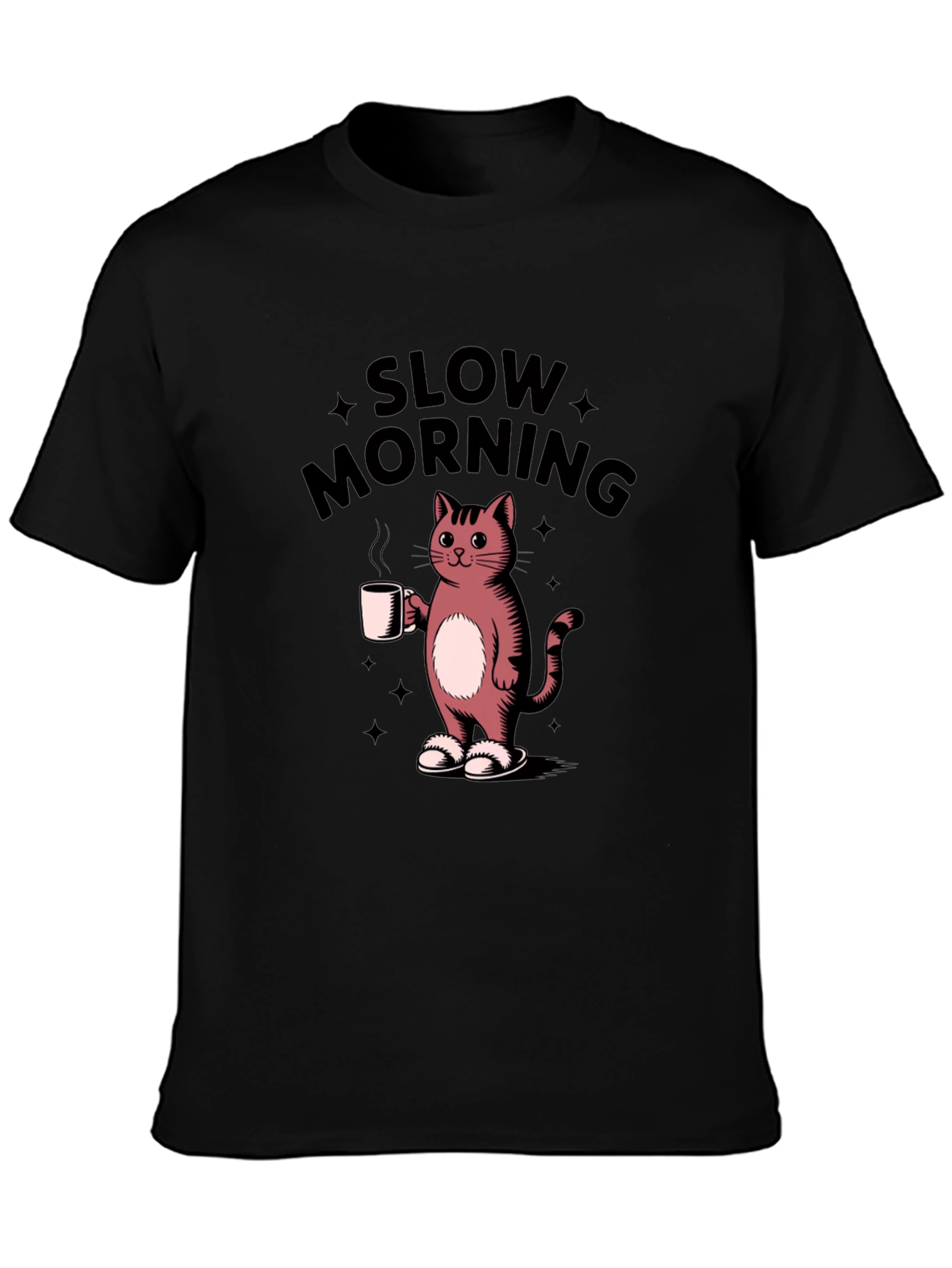 Slow Morning Cat T-Shirt - Casual Comfort