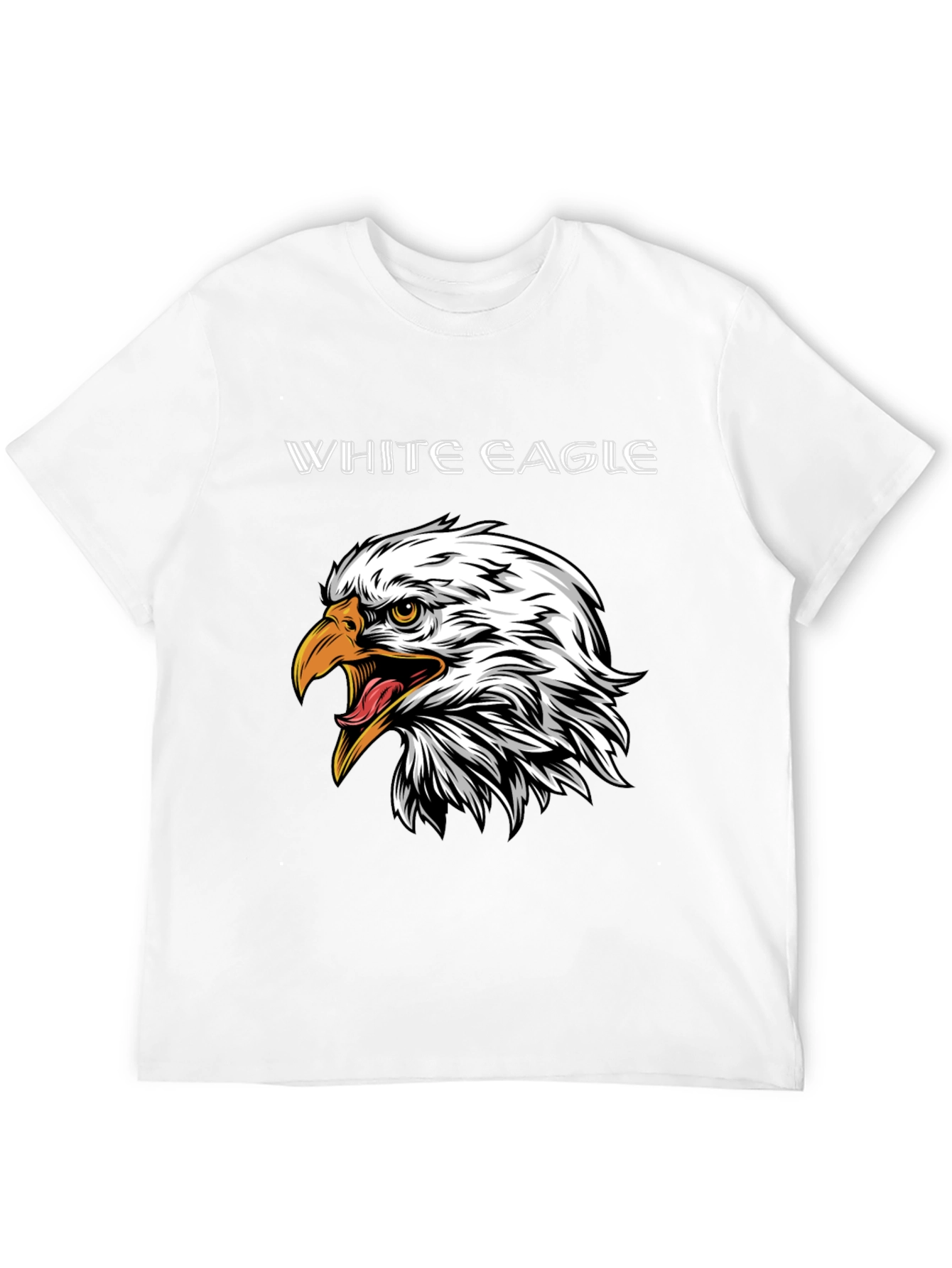Black T-Shirt with White Eagle Graphic