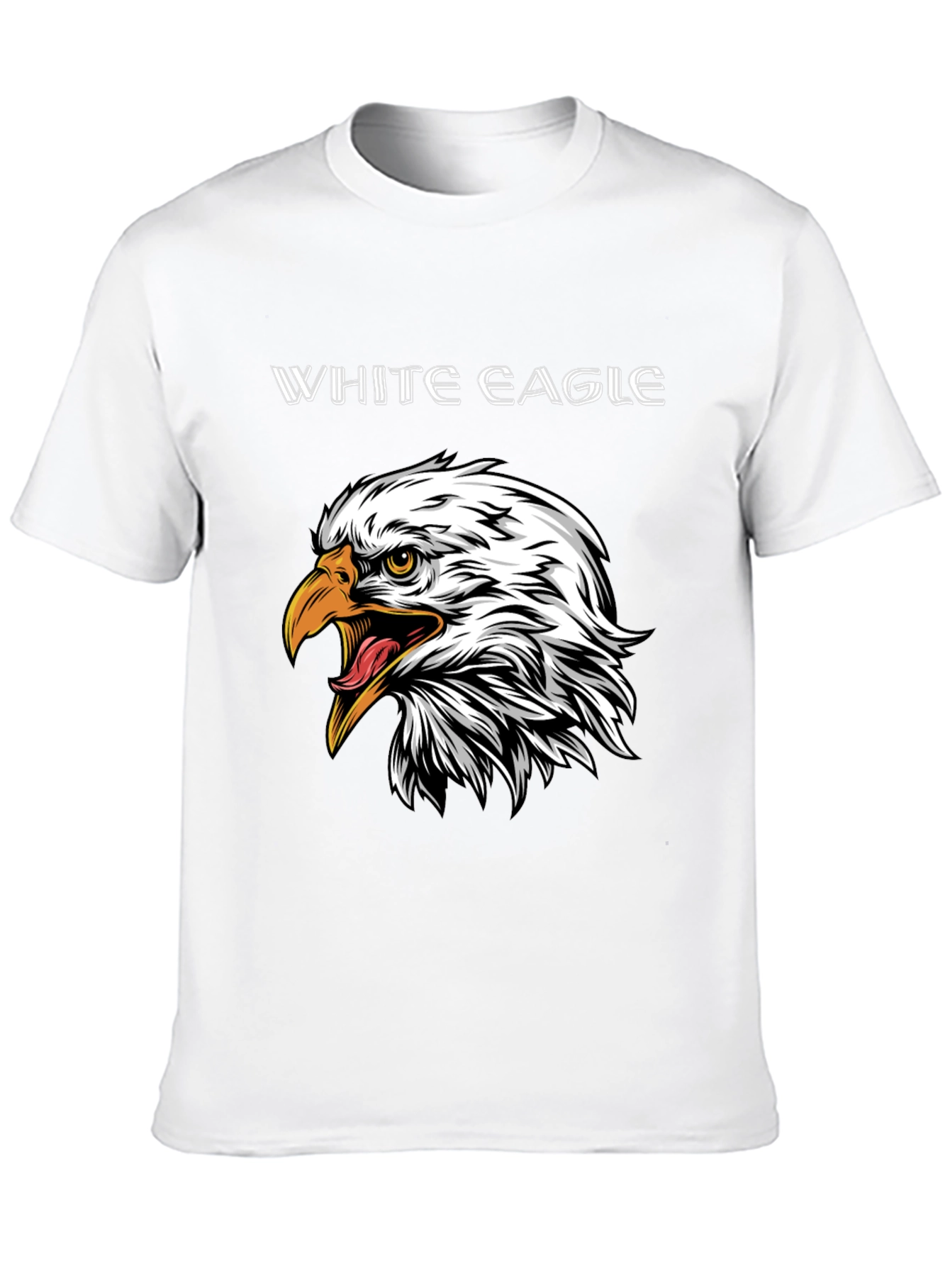 Black T-Shirt with White Eagle Graphic