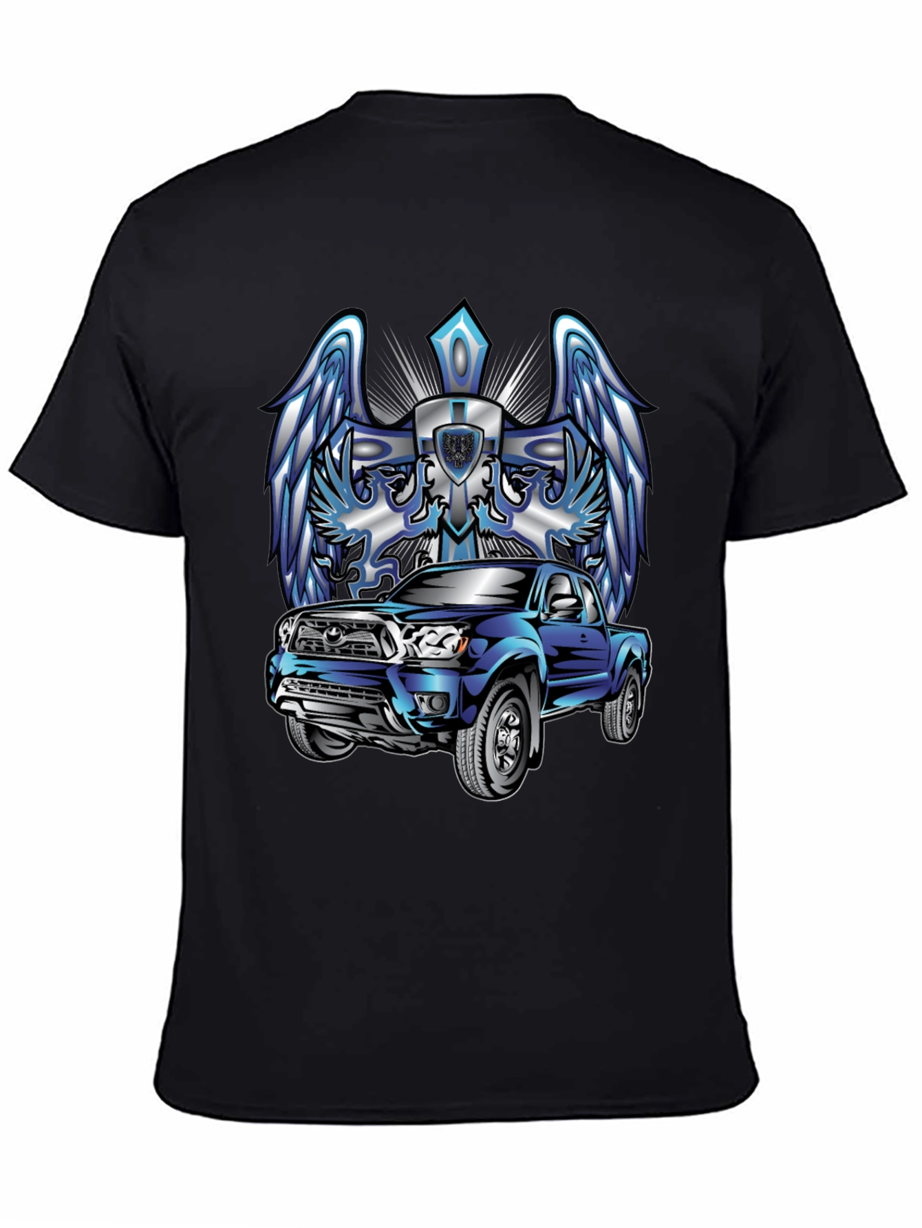 Truck Graphic Tee - Wings & Cross Design