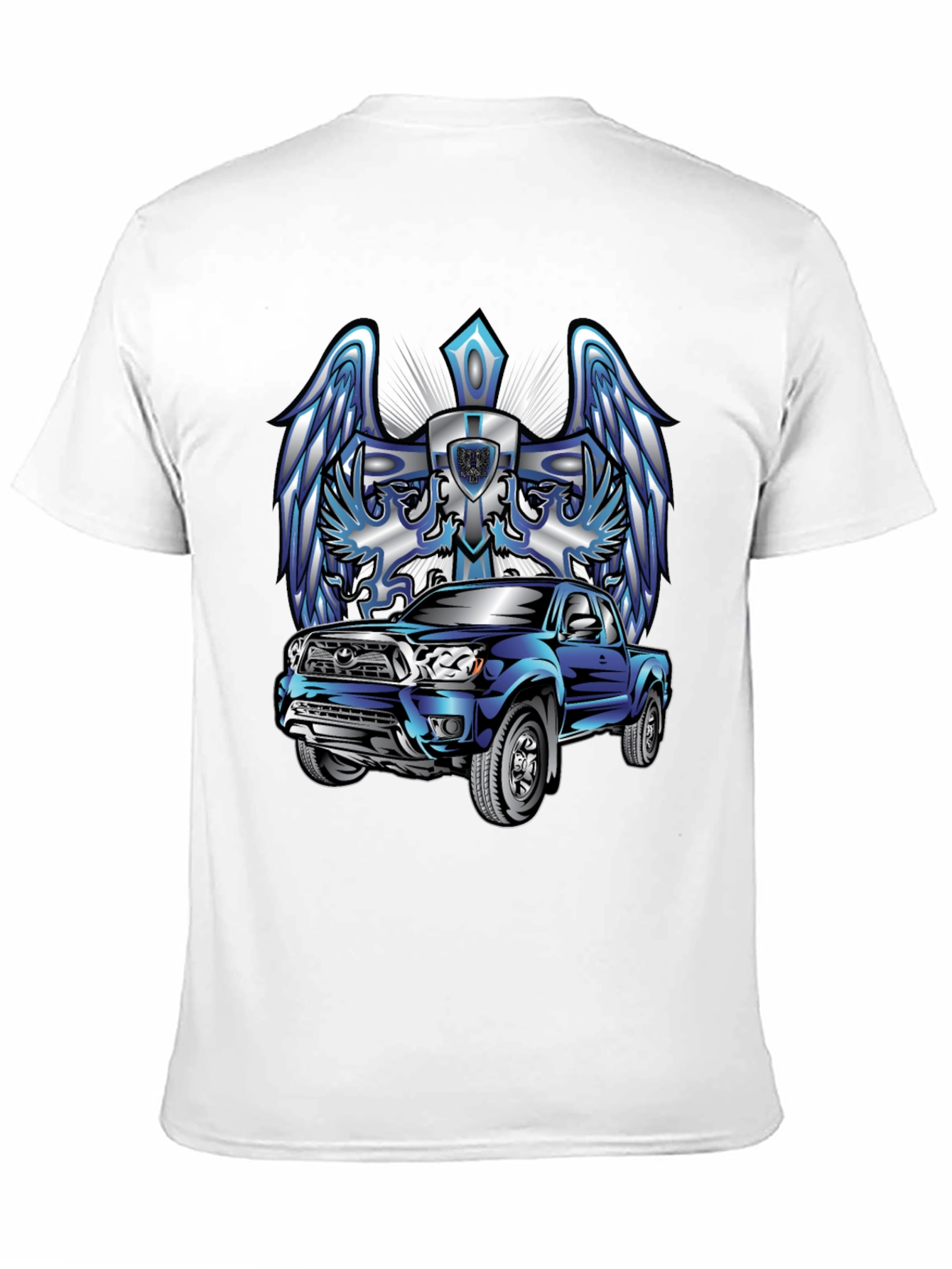 Truck Graphic Tee - Wings & Cross Design
