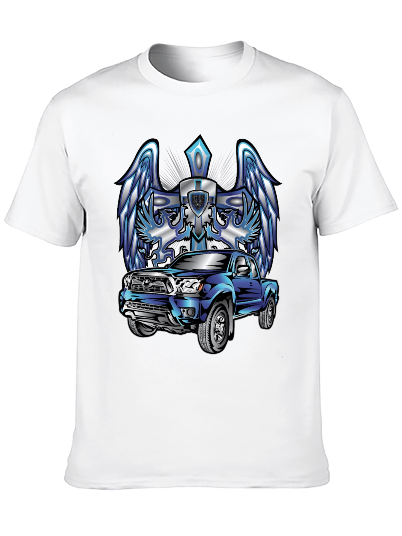 Truck Graphic Tee - Wings & Cross Design
