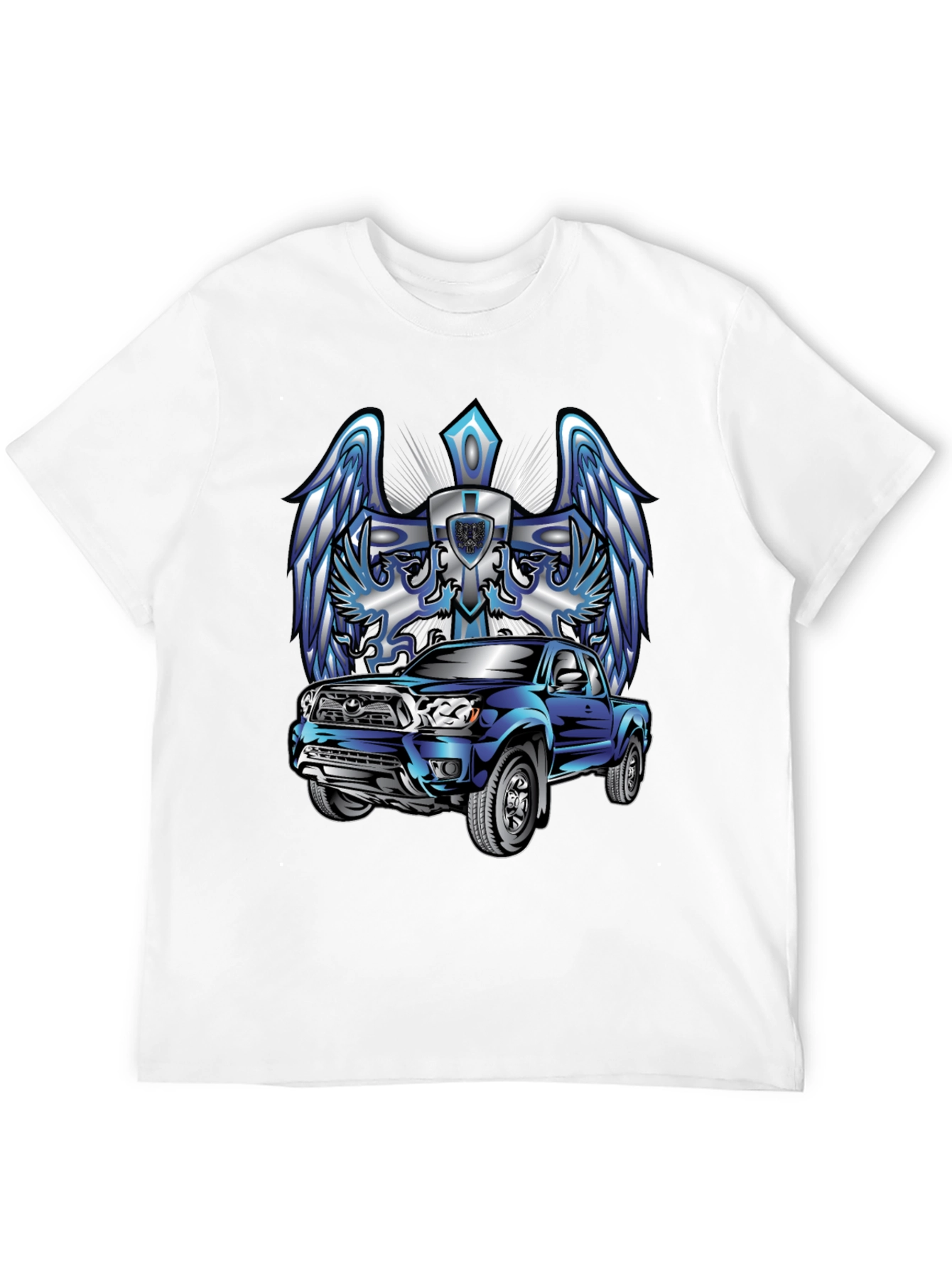 Truck Graphic Tee - Wings & Cross Design