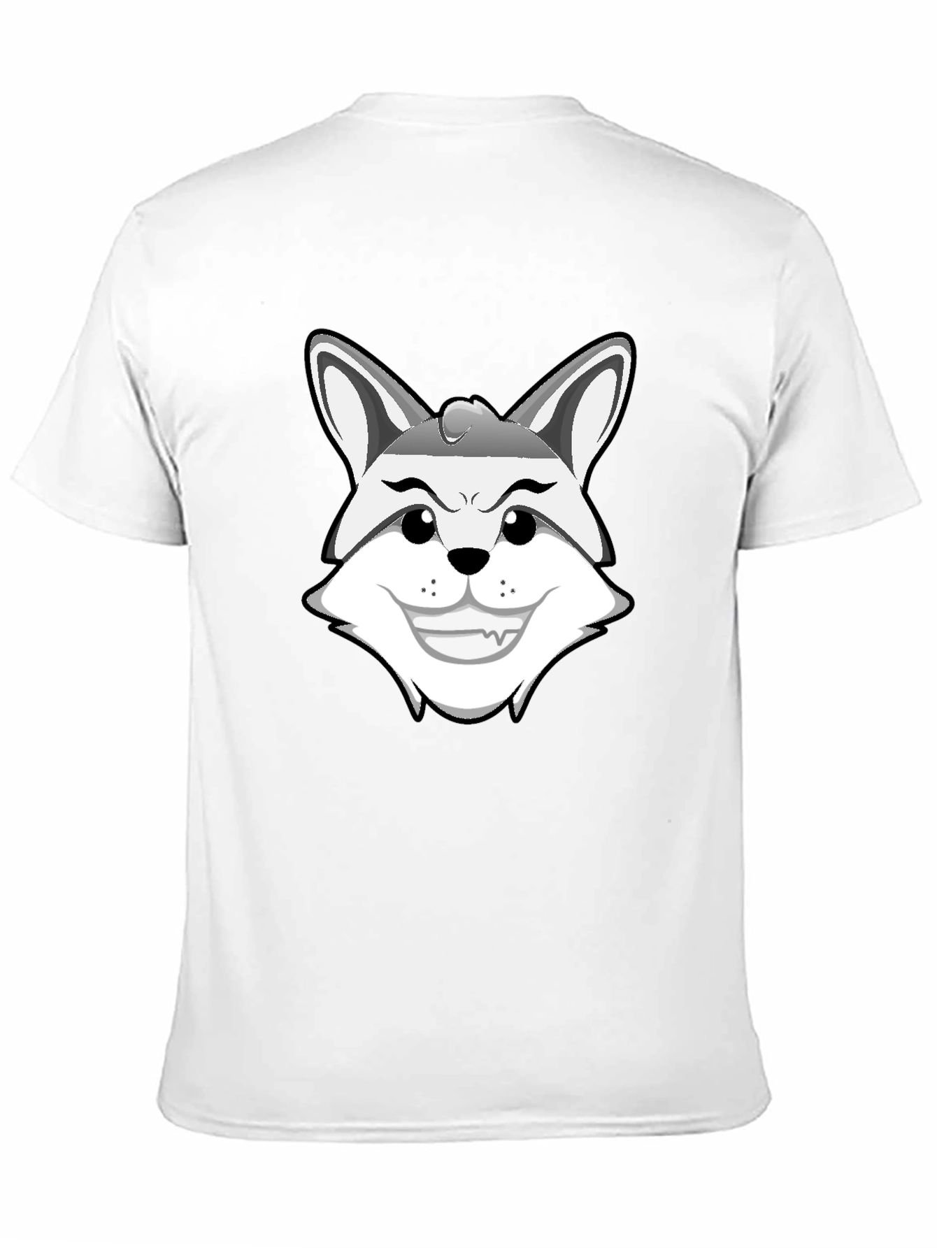 Mens Black Graphic Tee - Cartoon Fox Design
