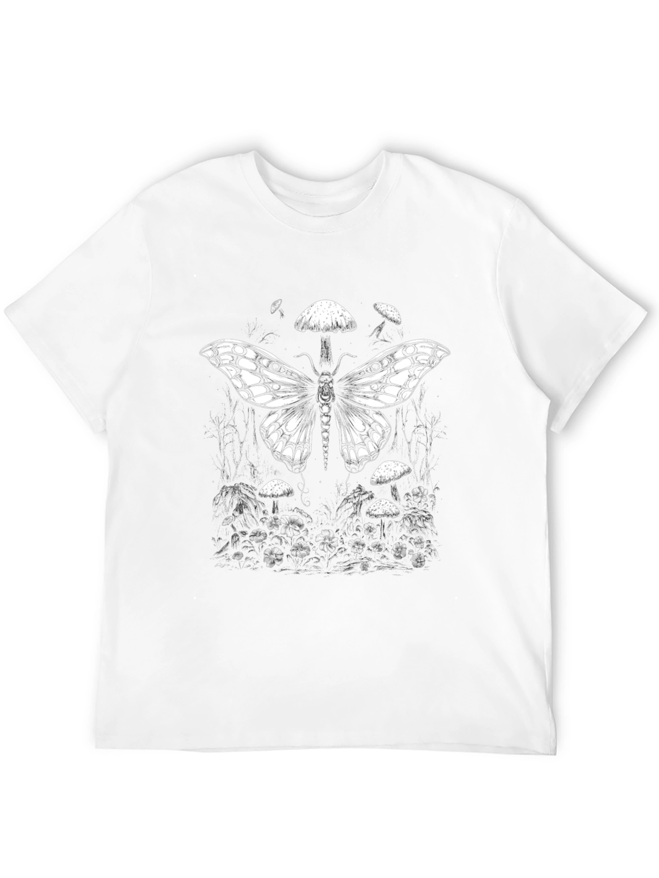 Moth & Mushroom Black T-Shirt
