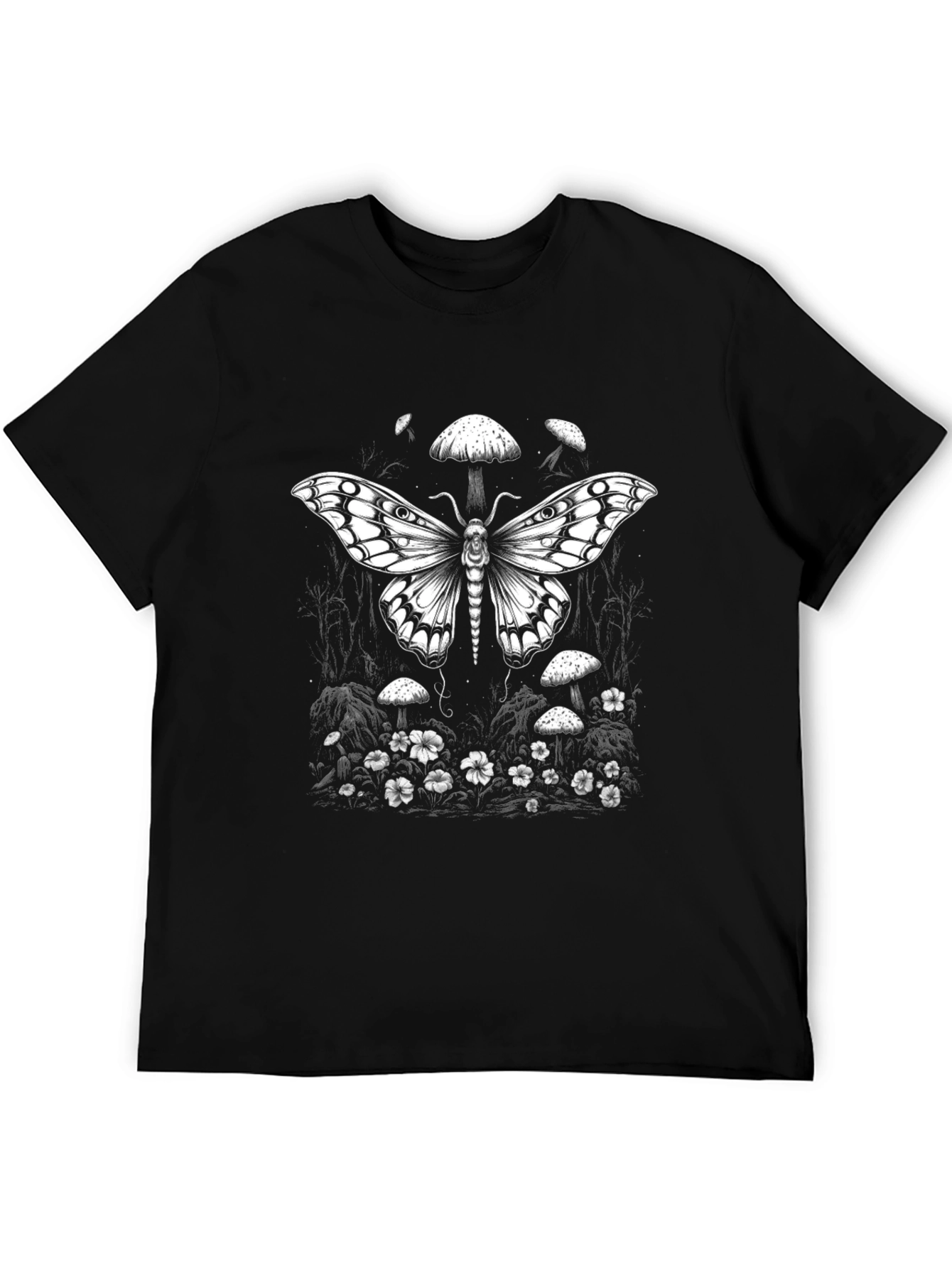 Moth & Mushroom Black T-Shirt