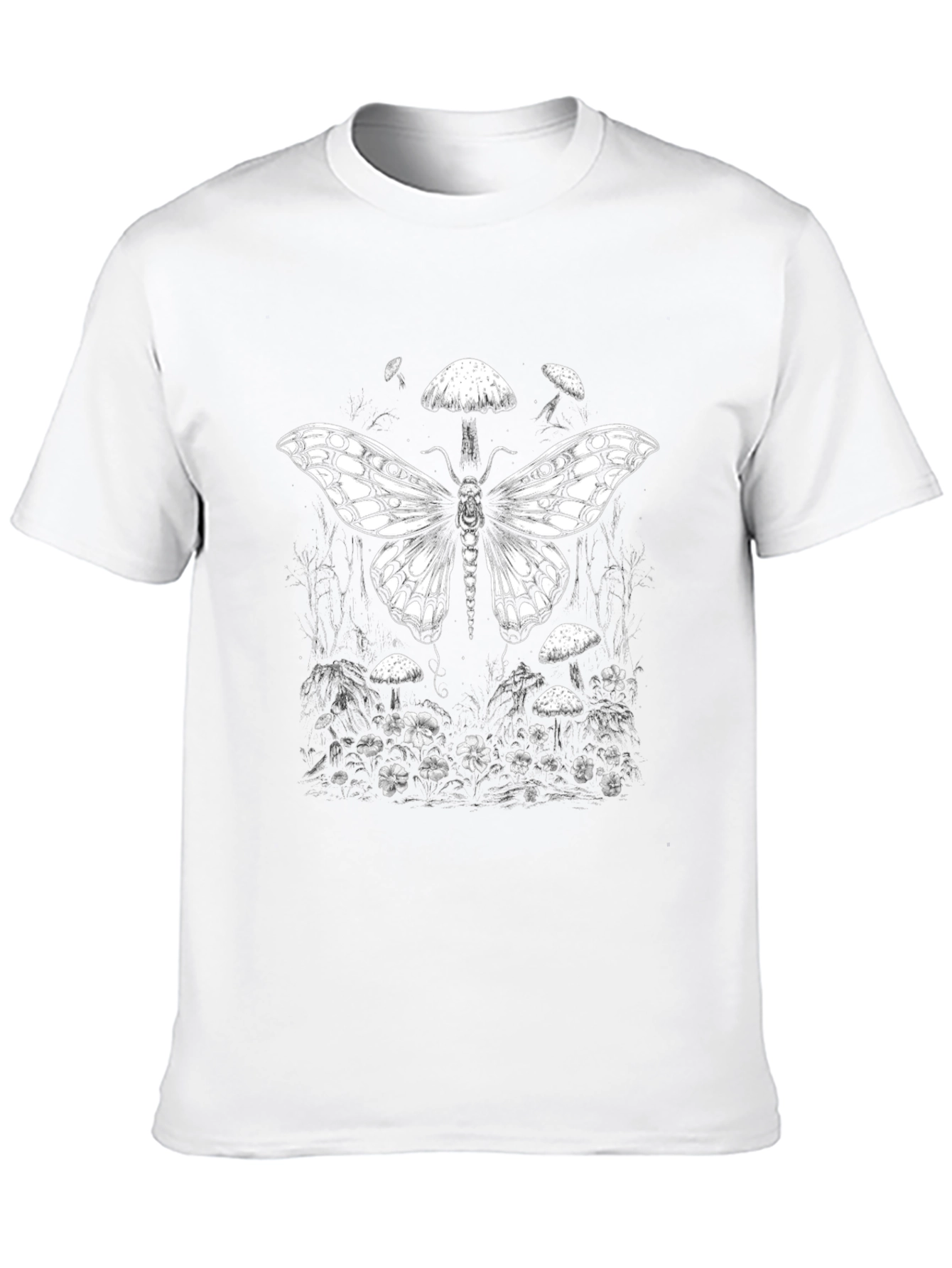 Moth & Mushroom Black T-Shirt