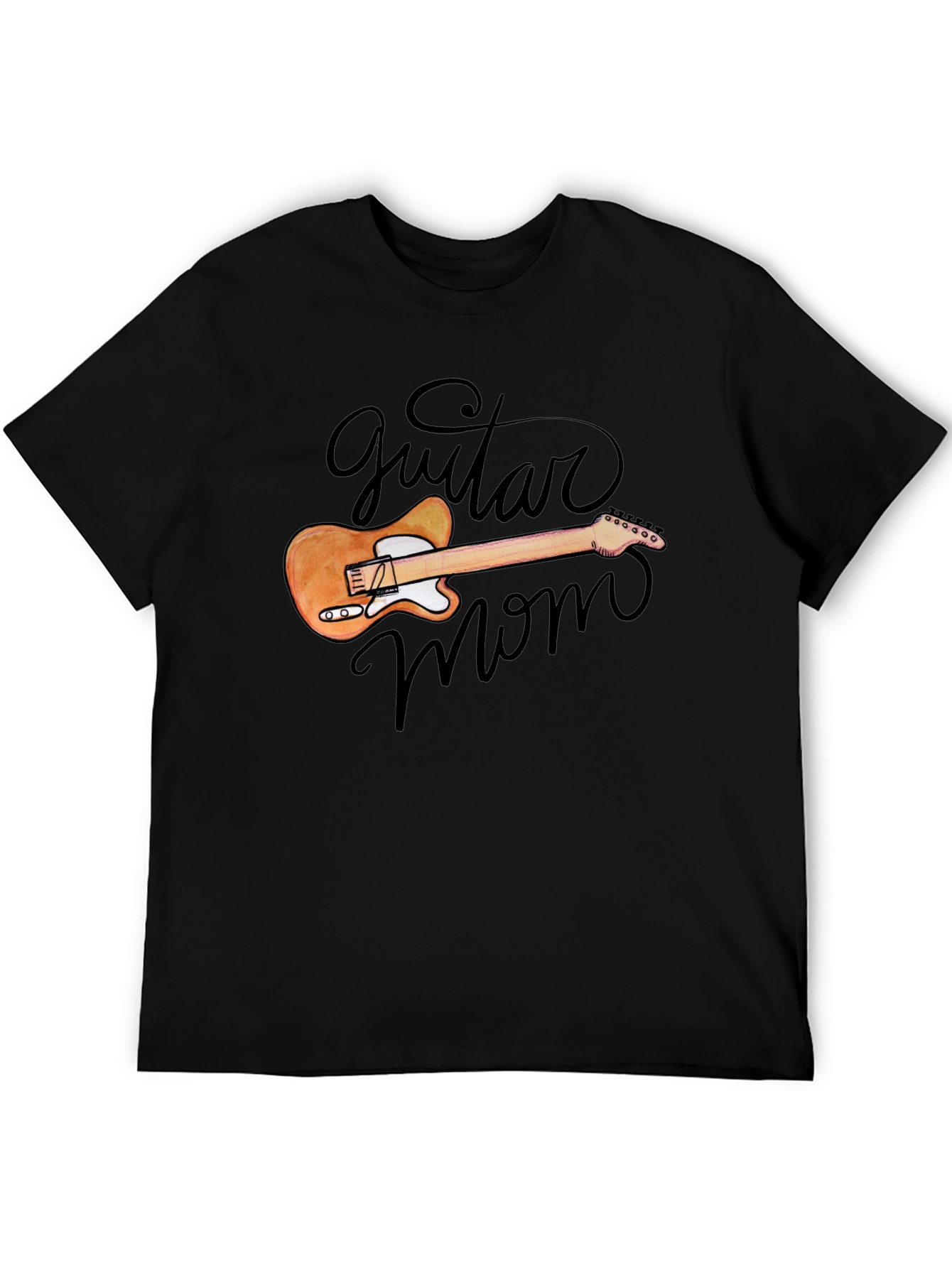 Guitar Mom Graphic Black T-Shirt