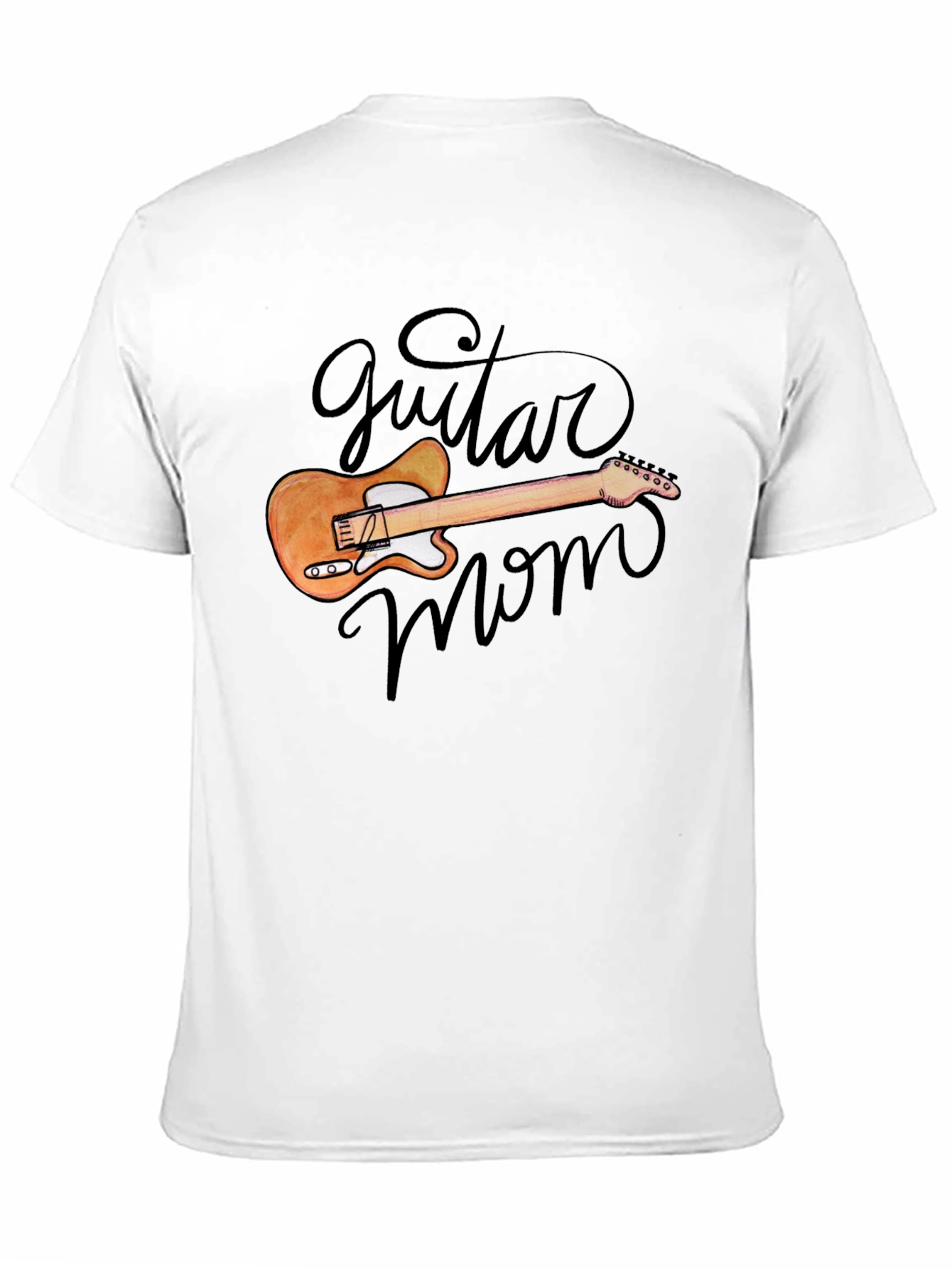 Guitar Mom Graphic Black T-Shirt