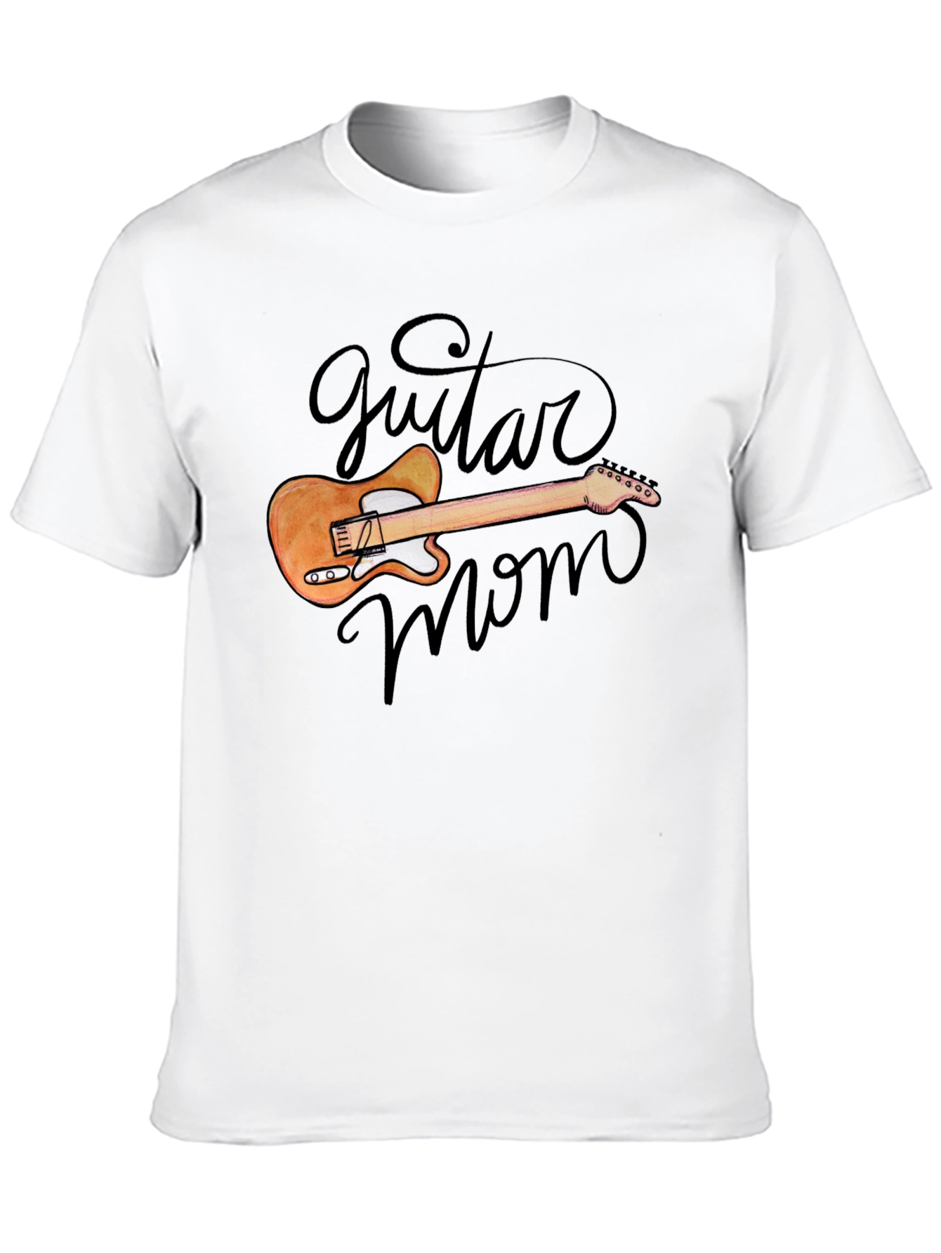 Guitar Mom Graphic Black T-Shirt