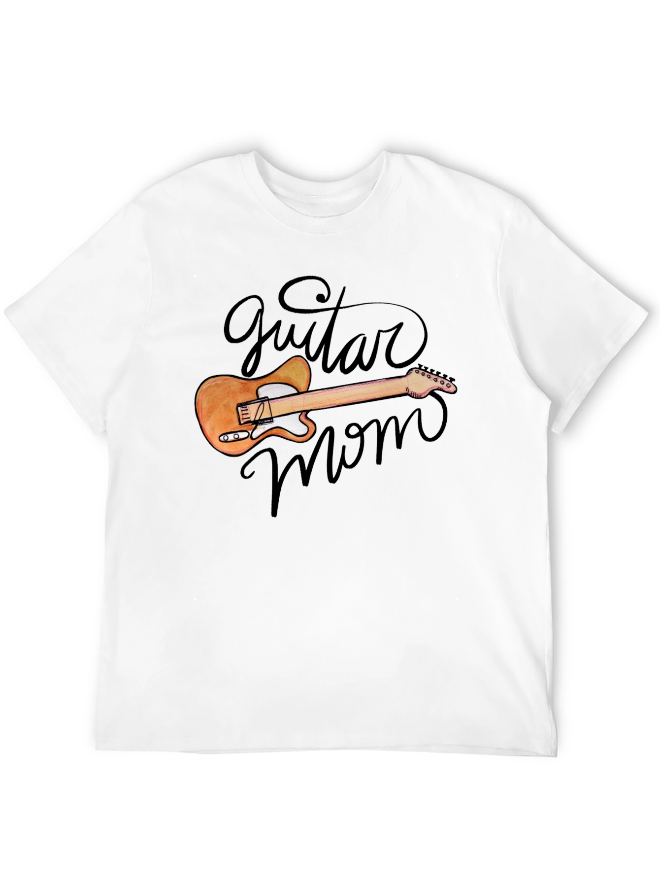 Guitar Mom Graphic Black T-Shirt
