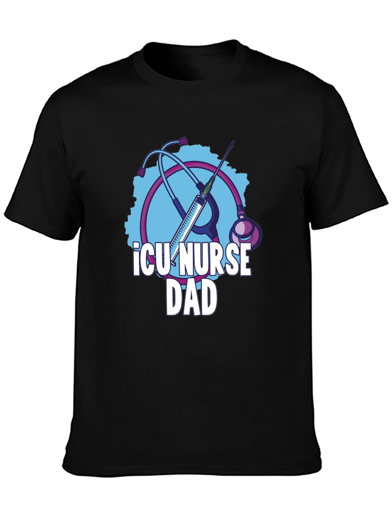 ICU Nurse Dad Graphic T-Shirt