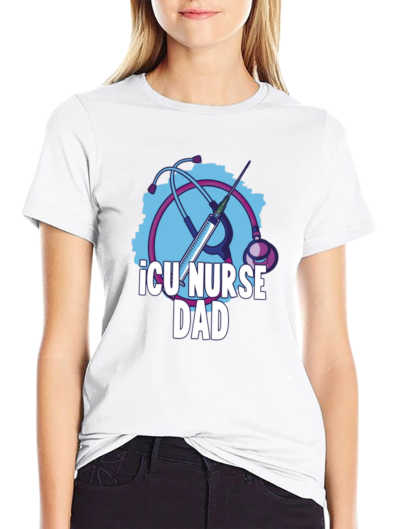 ICU Nurse Dad Graphic T-Shirt