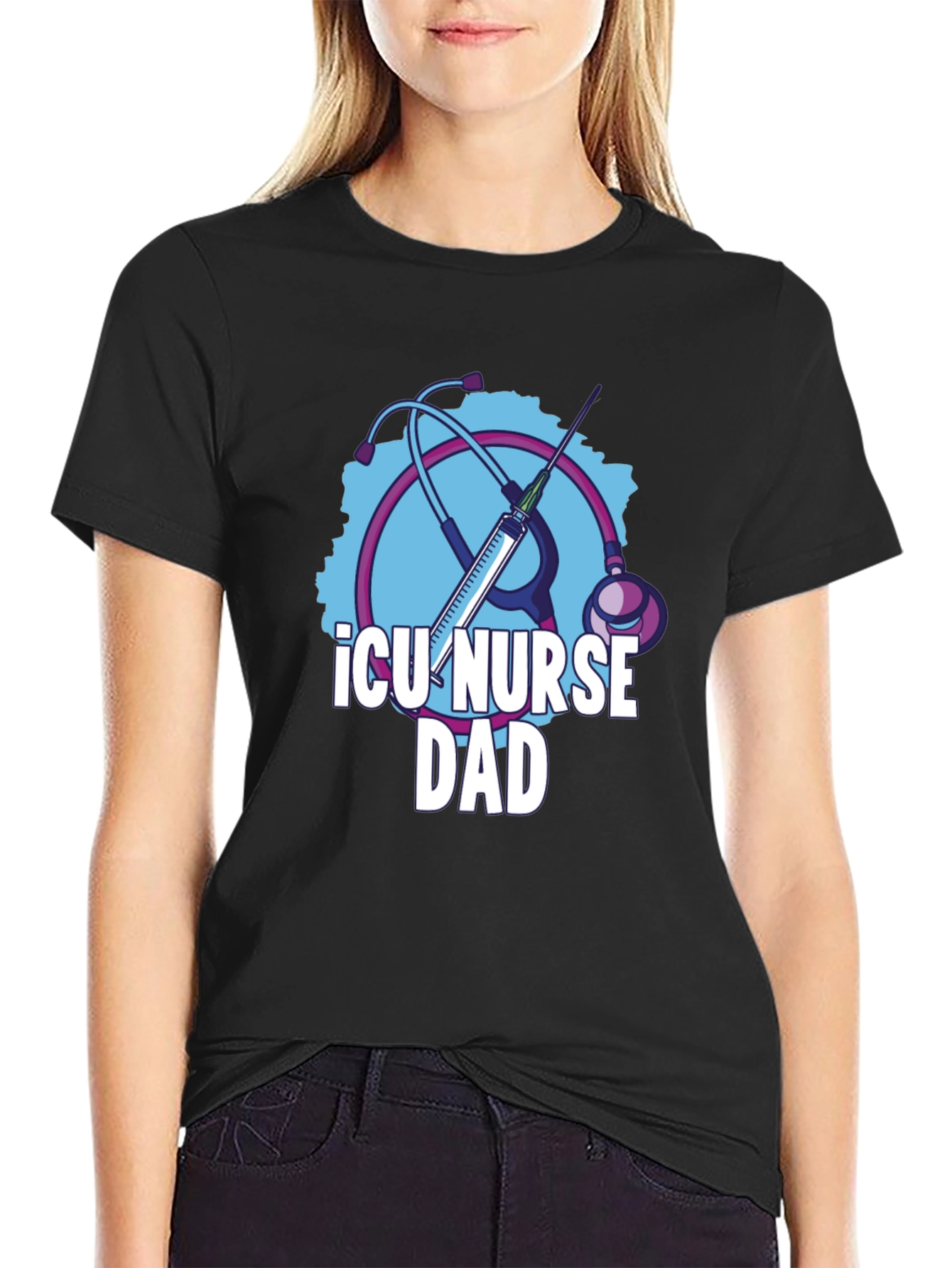ICU Nurse Dad Graphic T-Shirt