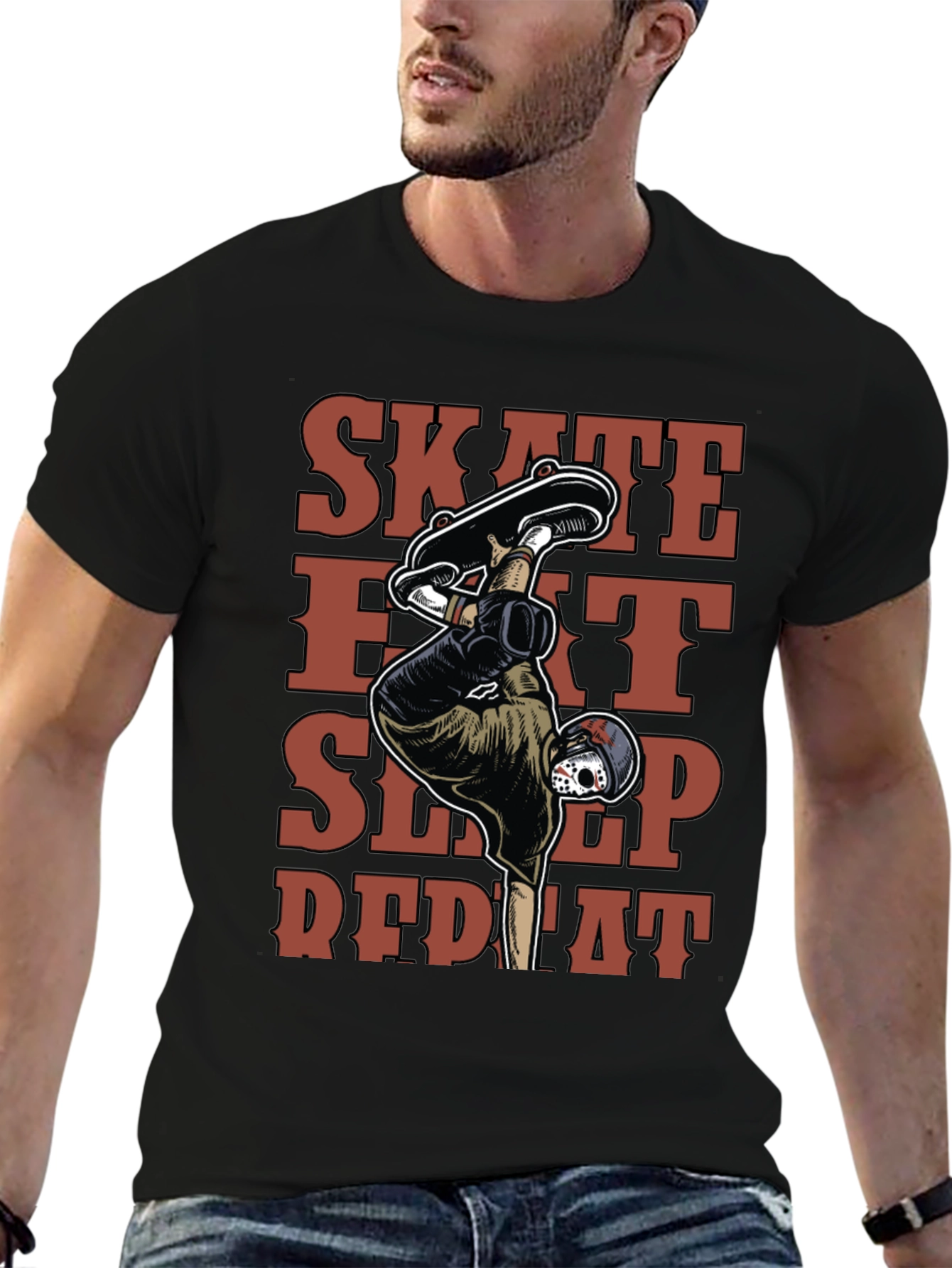 Skate Eat Sleep Repeat Graphic T-Shirt