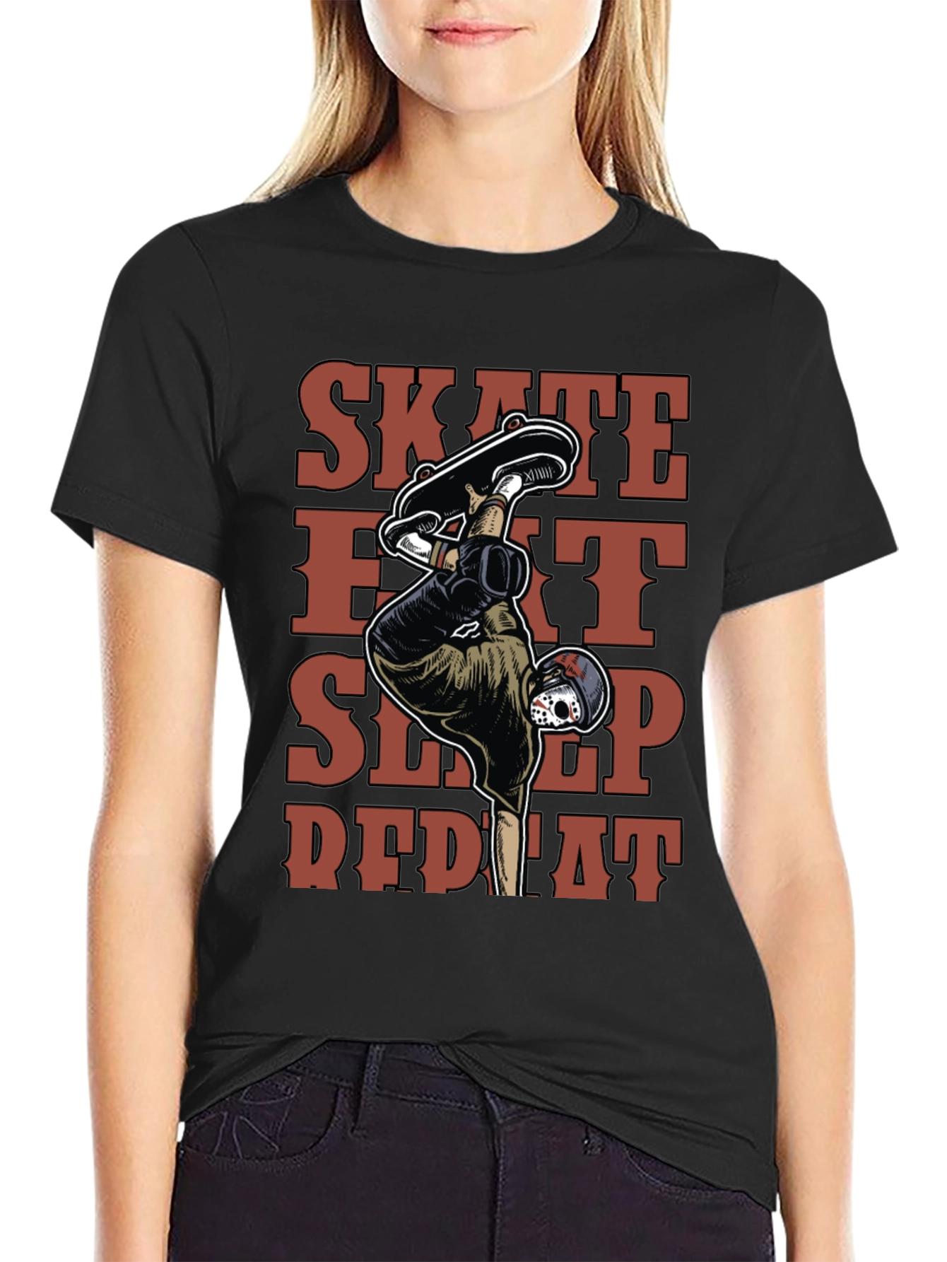 Skate Eat Sleep Repeat Graphic T-Shirt